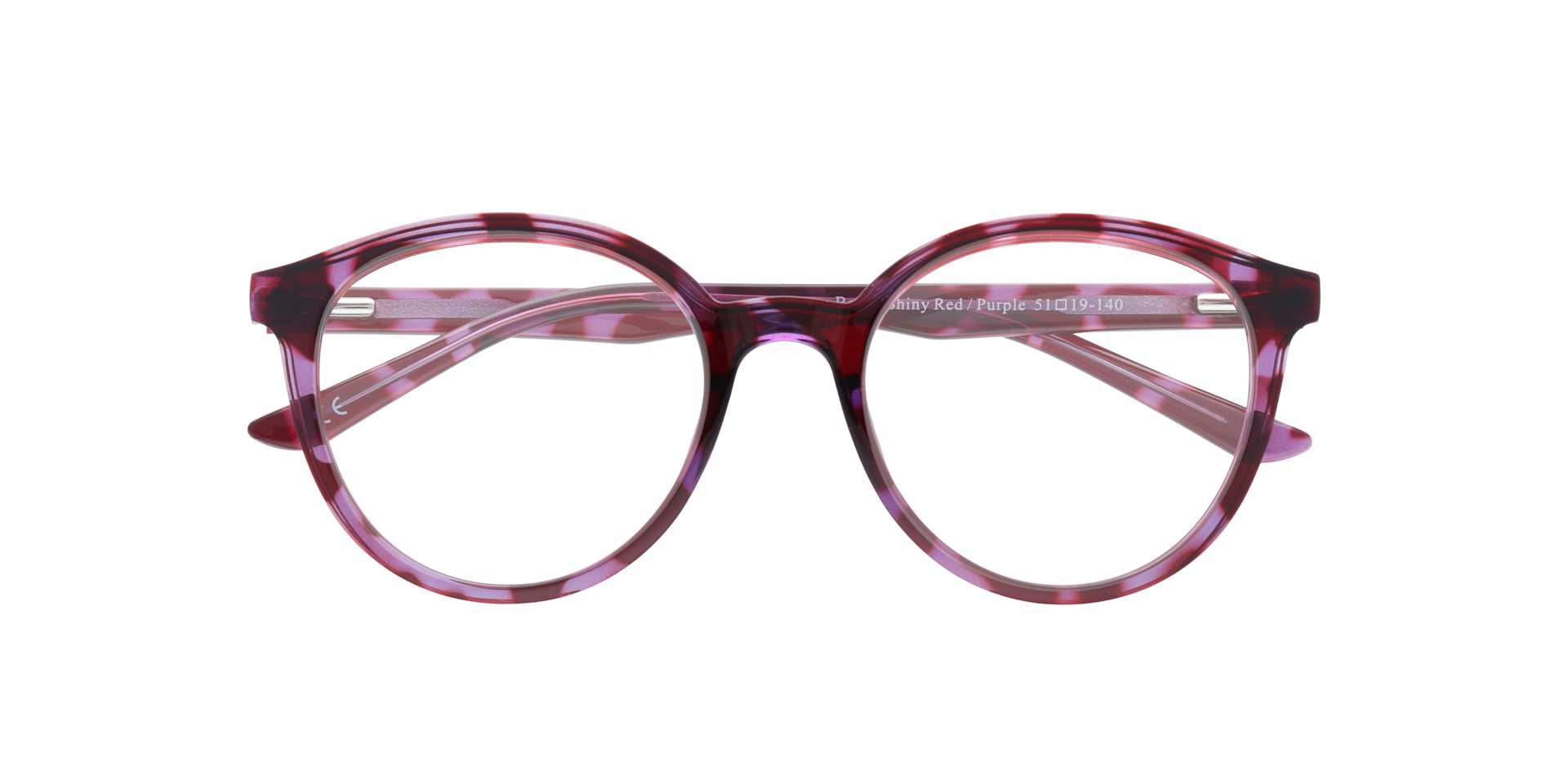 Bevis Shiny Red & Purple PlasticEyeglass Frames for Glasses Direct, Closed View