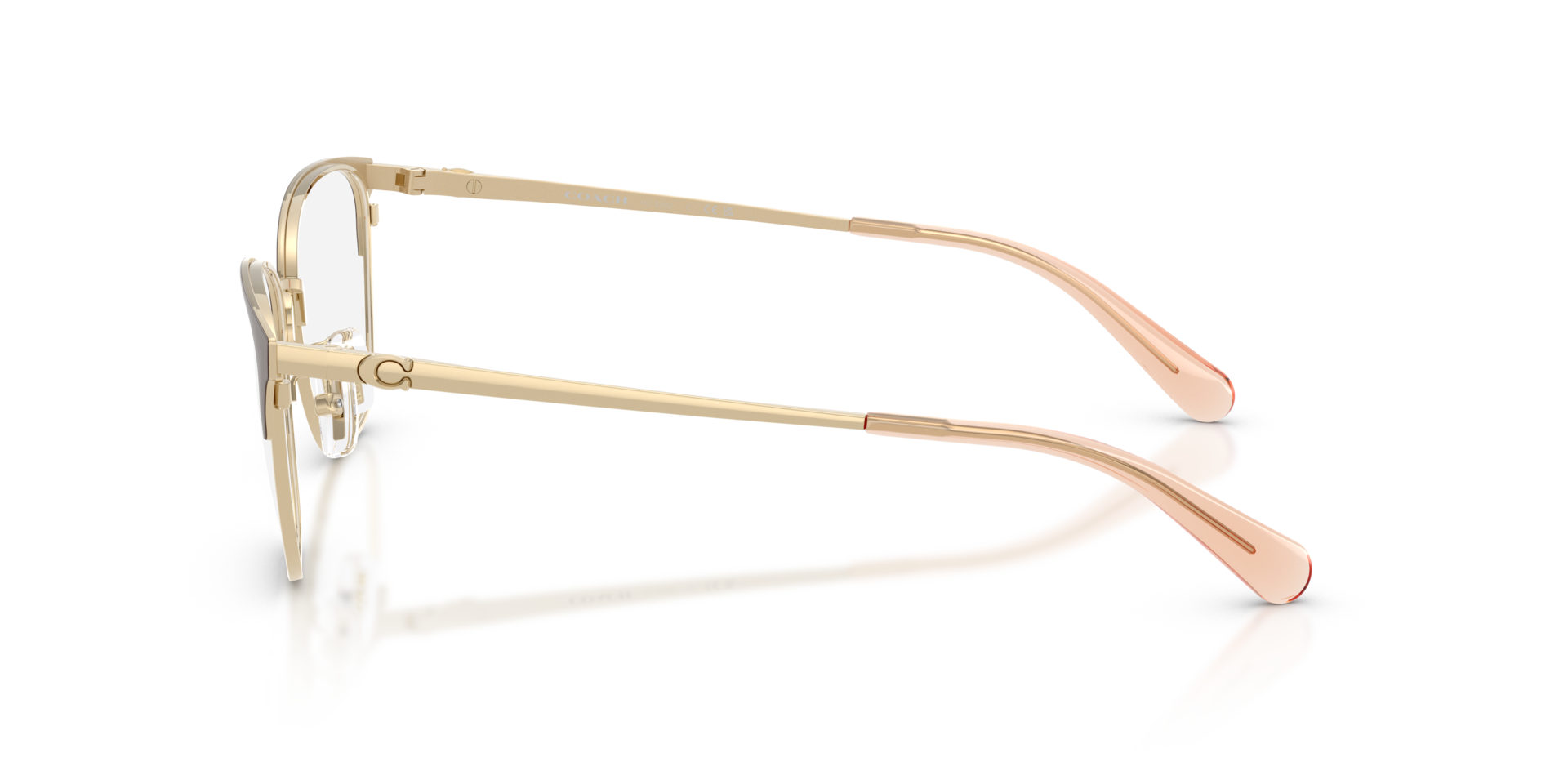 HC5202 Light Gold & Brown MetalEyeglass Frames for Glasses Direct, Side View