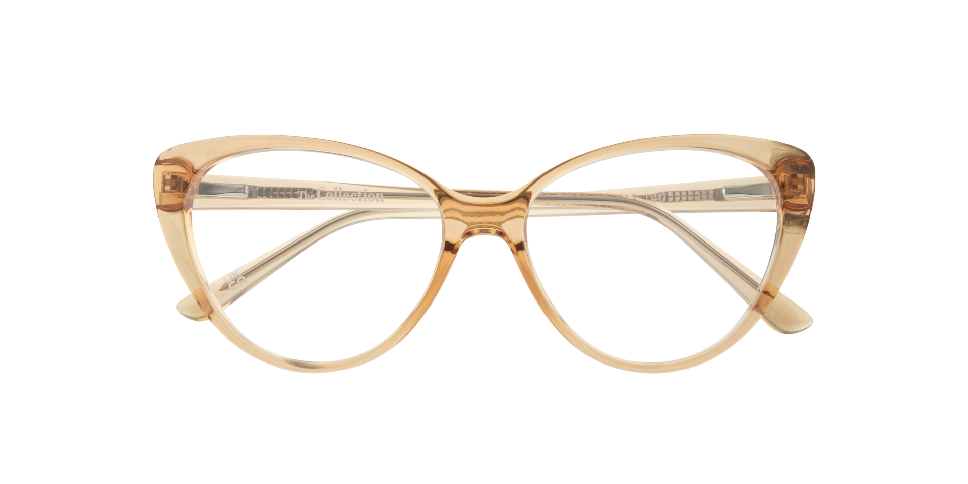 Jenna Crystal Nude PlasticEyeglass Frames for Glasses Direct, Closed View