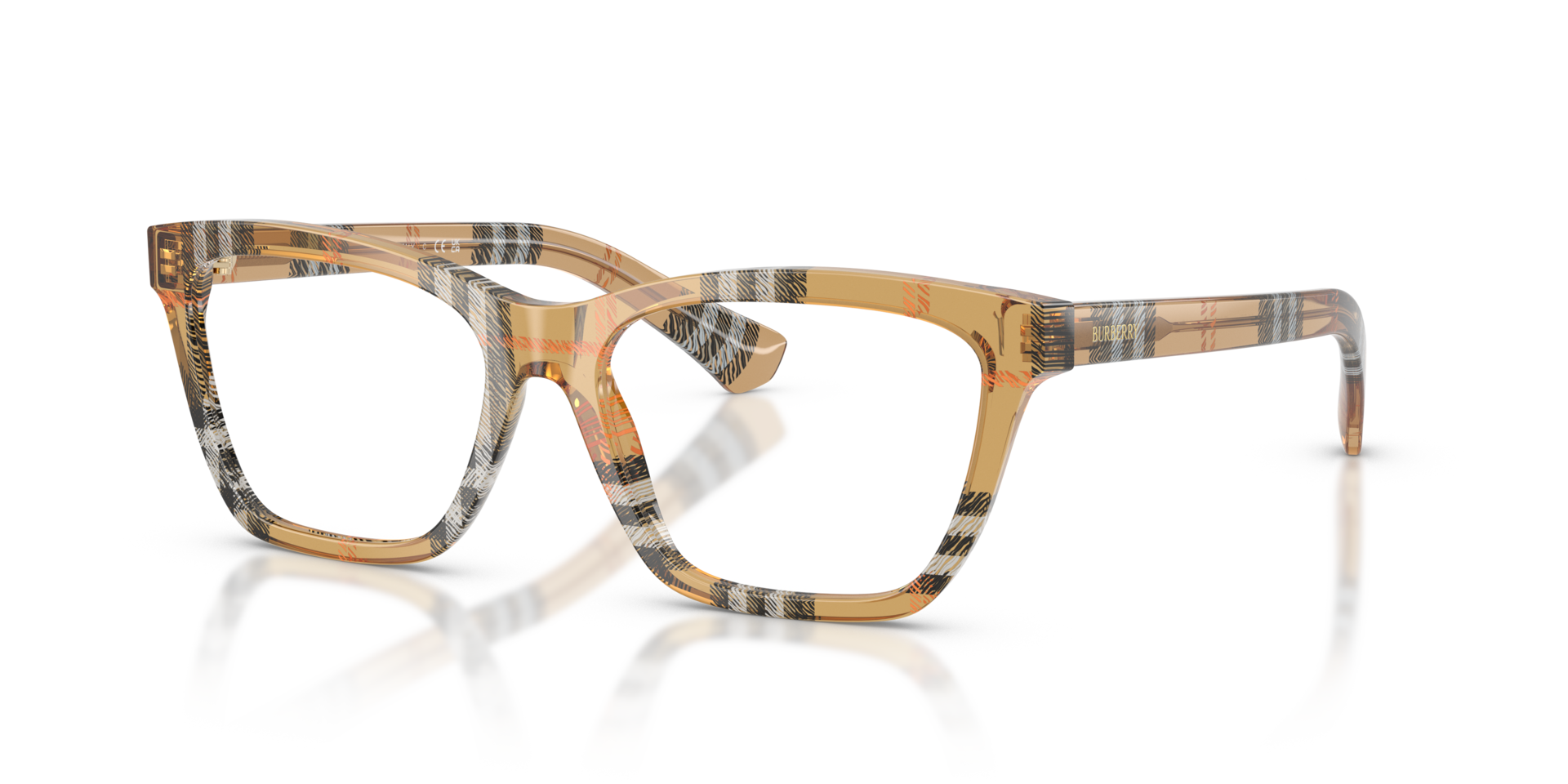 BE2440 Check Sand AcetateEyeglass Frames for Glasses Direct, Angle View