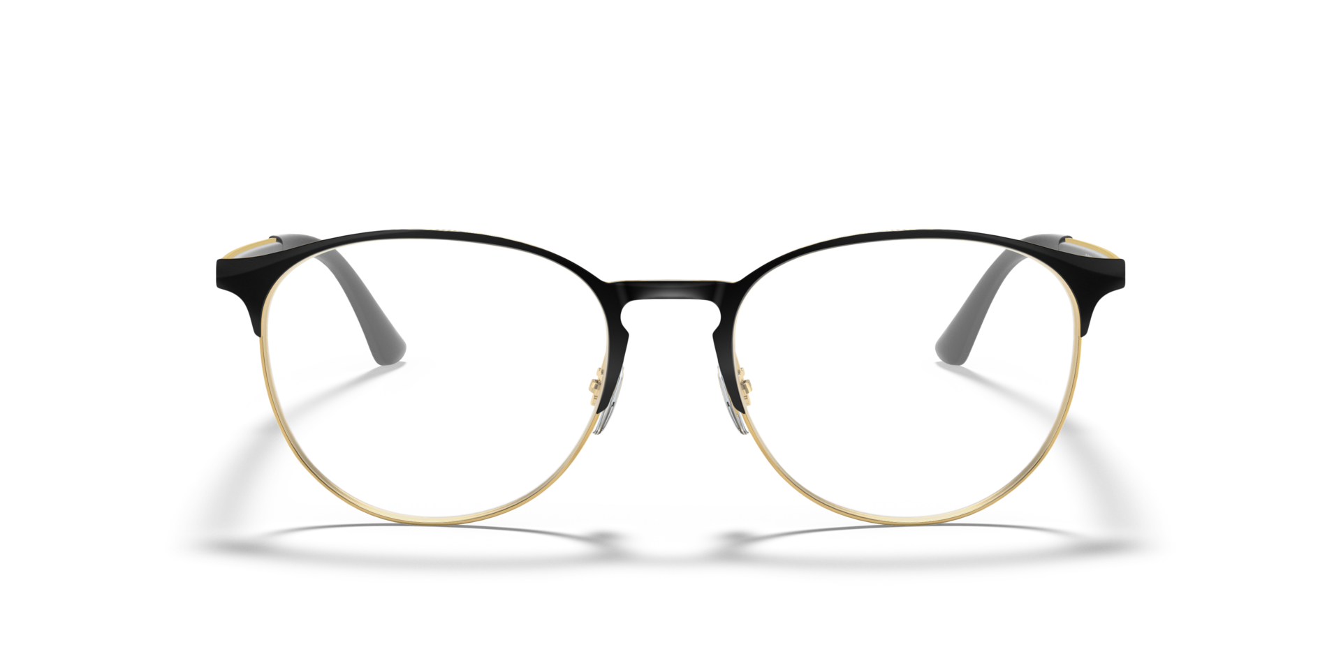 RB6375 Black On Gold MetalEyeglass Frames for Glasses Direct, Front View