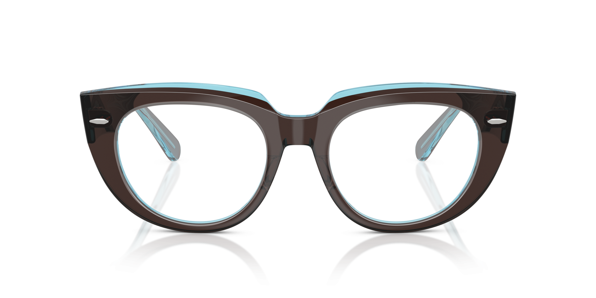 Glasses Direct ™ -RB5586 - Square Brown On Transparent Blue Frame ...