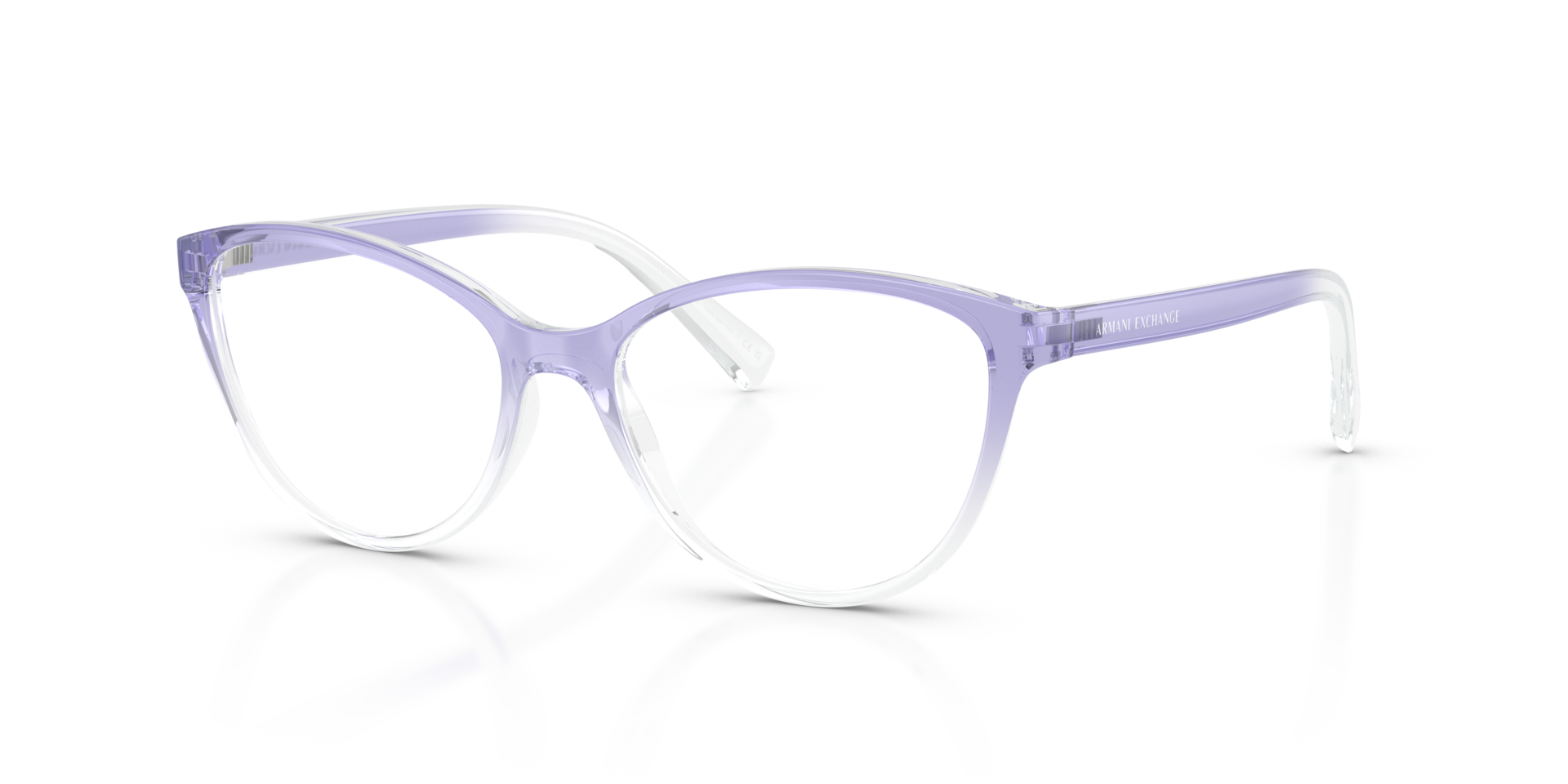 AX3053 Shiny Lilac Gradient Crystal PlasticEyeglass Frames for Glasses Direct, Angle View