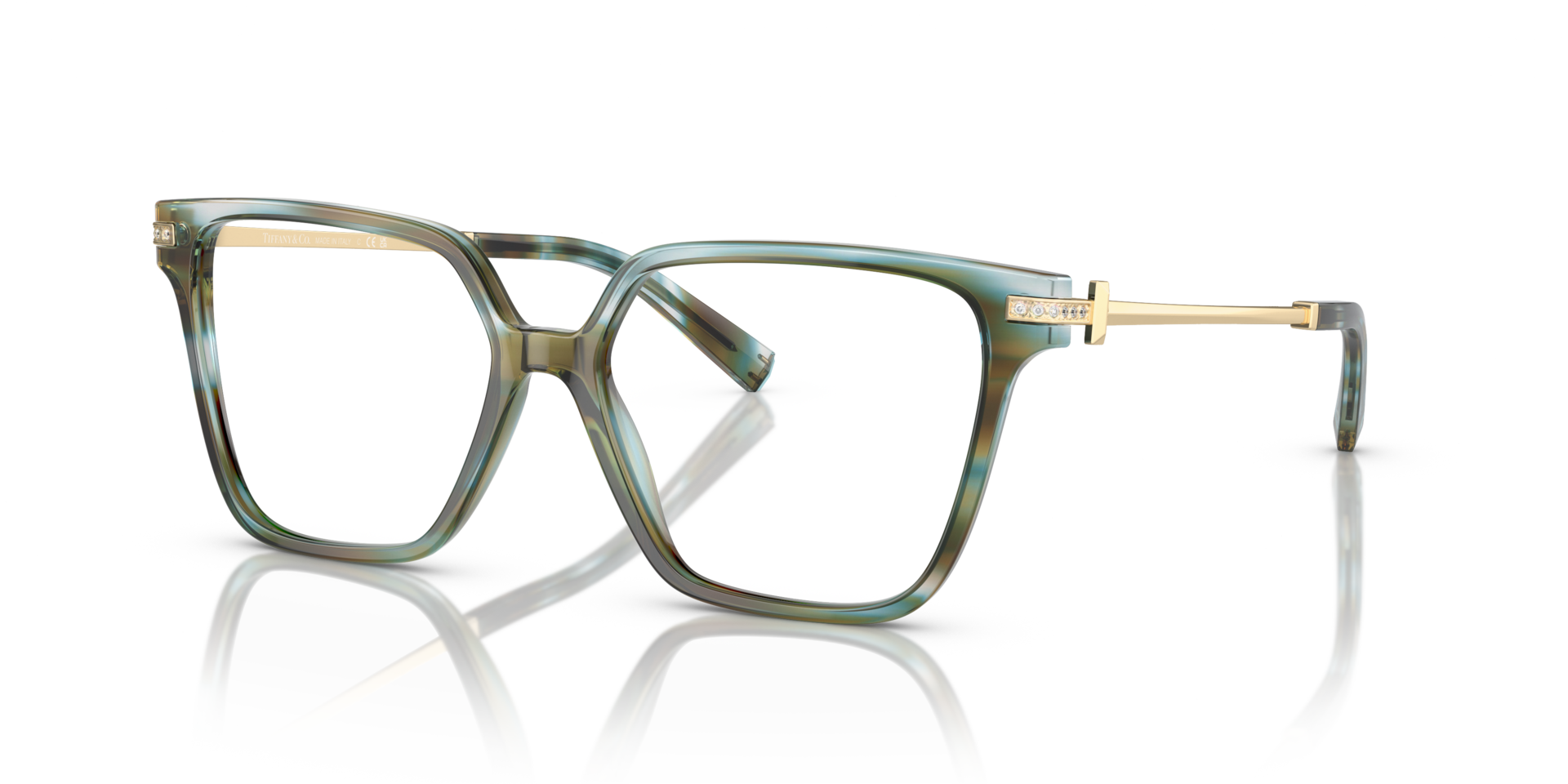 TF2234B Ocean Turquoise AcetateEyeglass Frames for Glasses Direct, Angle View