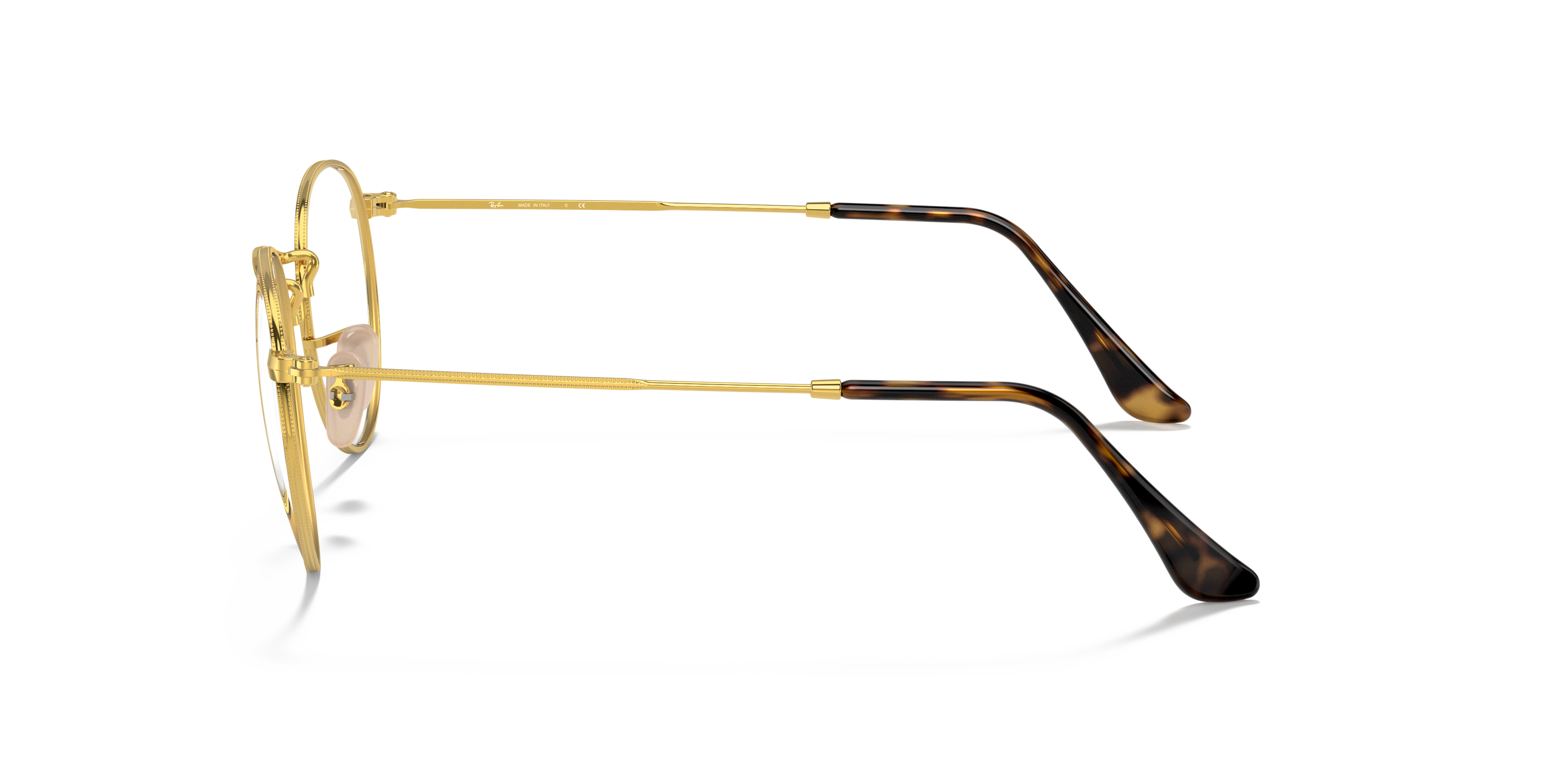 RB3447V Havana On Gold MetalSunglass Frames for Glasses Direct, Side View