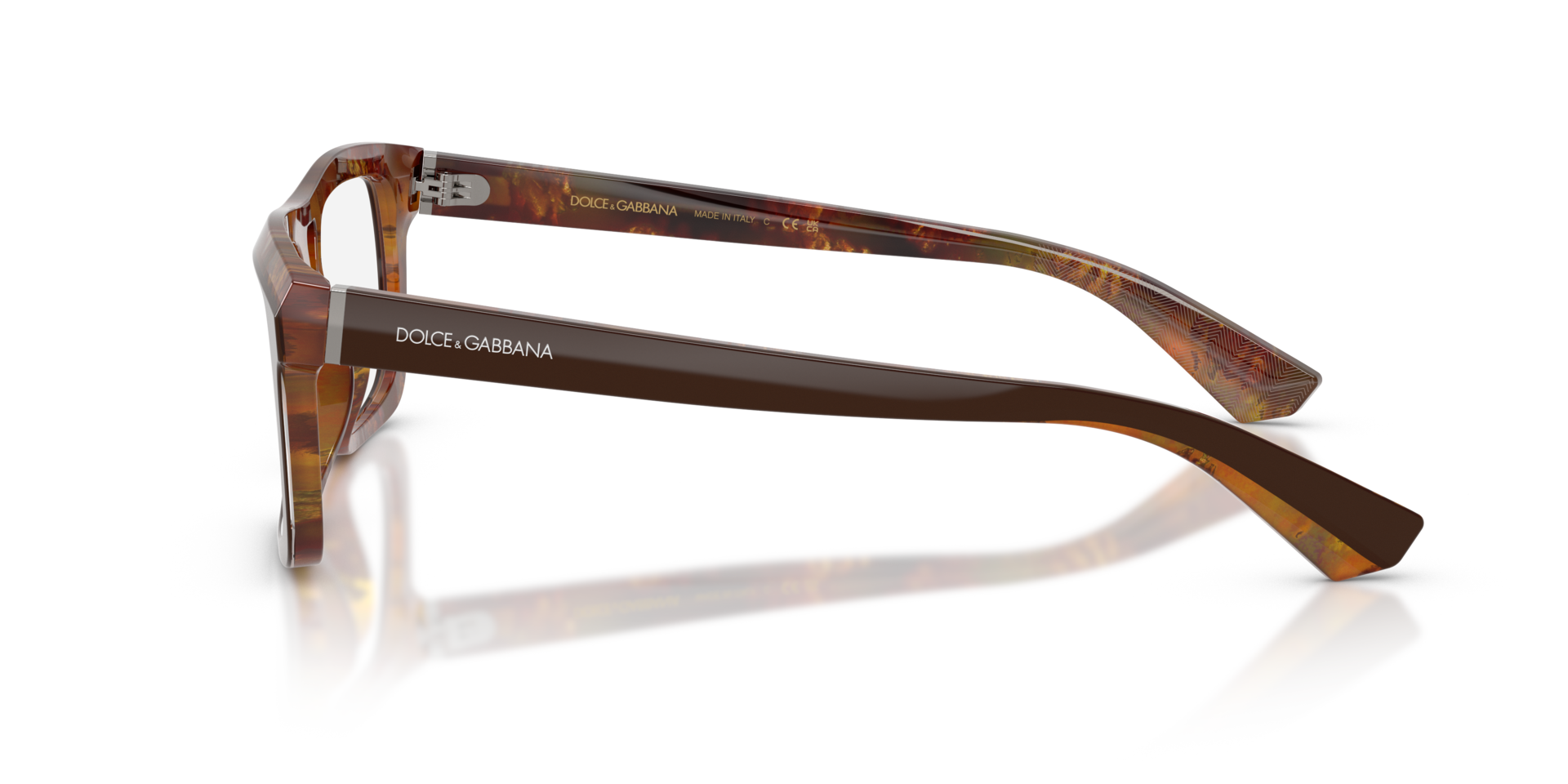 DG3431 Top Brown & Pearl Gold & Brown AcetateEyeglass Frames for Glasses Direct, Side View