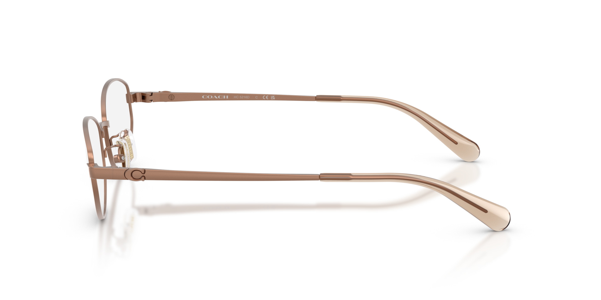 HC5216D Satin Sand MetalEyeglass Frames for Glasses Direct, Side View