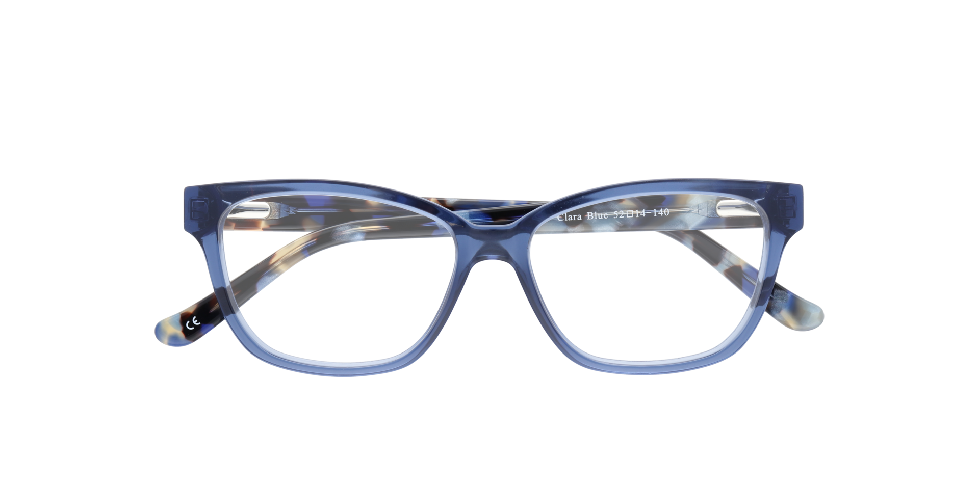 Clara Blue AcetateEyeglass Frames for Glasses Direct, Closed View