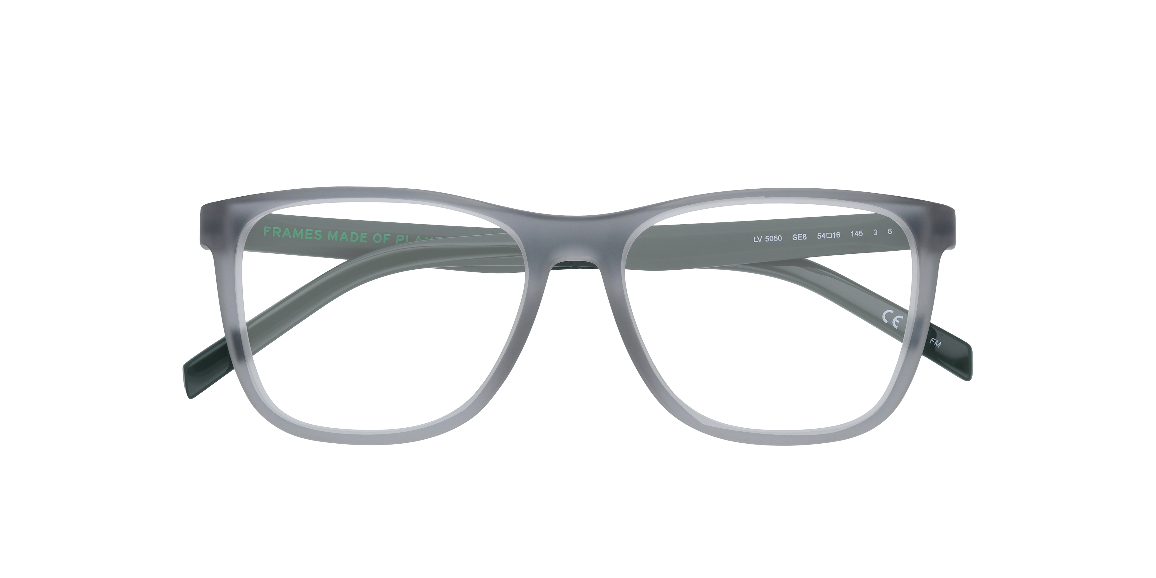 LV 5050 Grey Green PlasticEyeglass Frames for Glasses Direct, Closed View