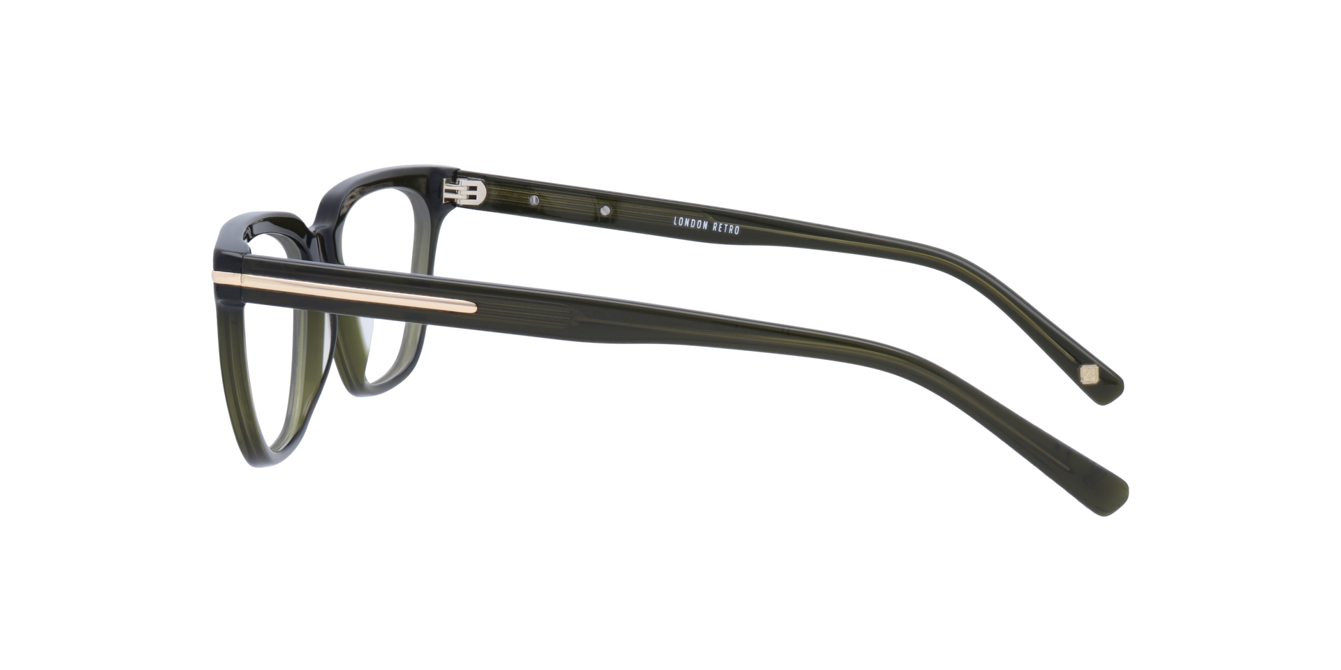 Gunnersbury Crystal Khaki AcetateEyeglass Frames for Glasses Direct, Side View