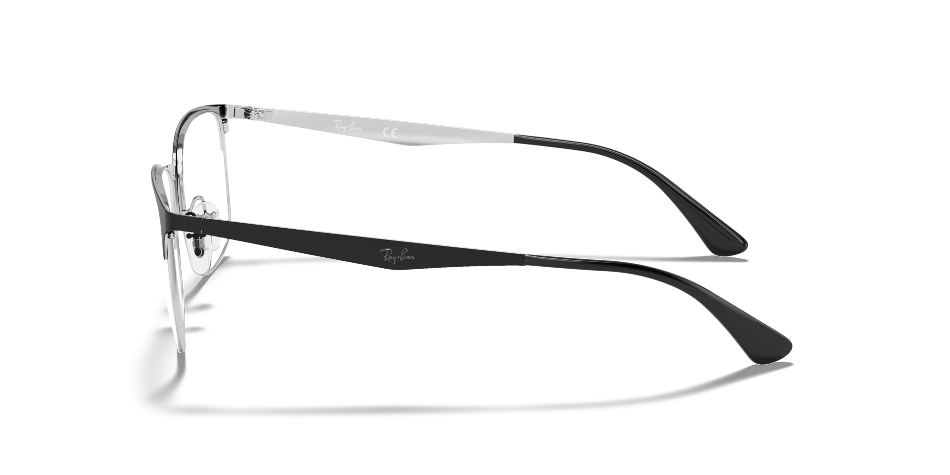 RB6421 Black On Silver MetalEyeglass Frames for Glasses Direct, Side View