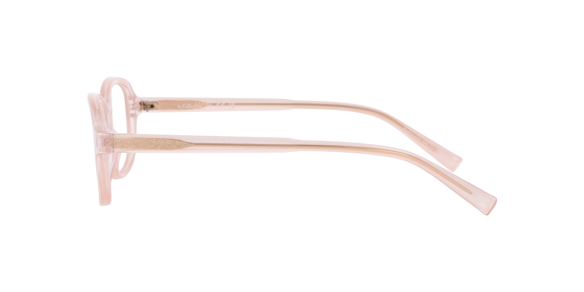 Nicola Milky Pink PlasticEyeglass Frames for Glasses Direct, Side View
