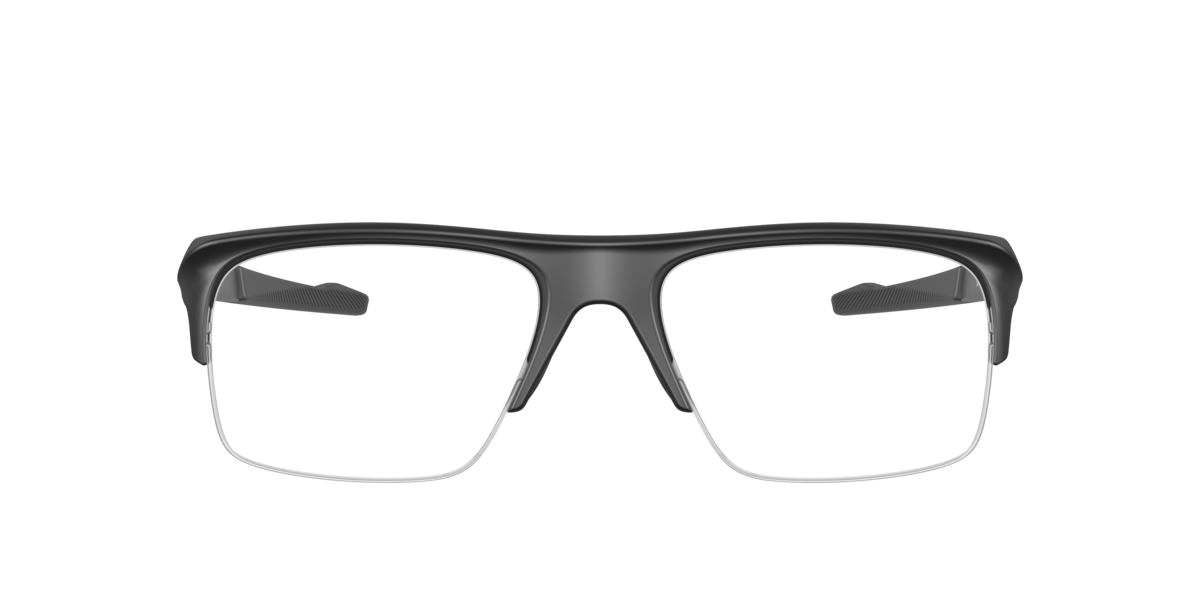 Oakley Men's Satin Black Rectangle Plastic Eyeglasses Online - Semi Rim - Plazlink