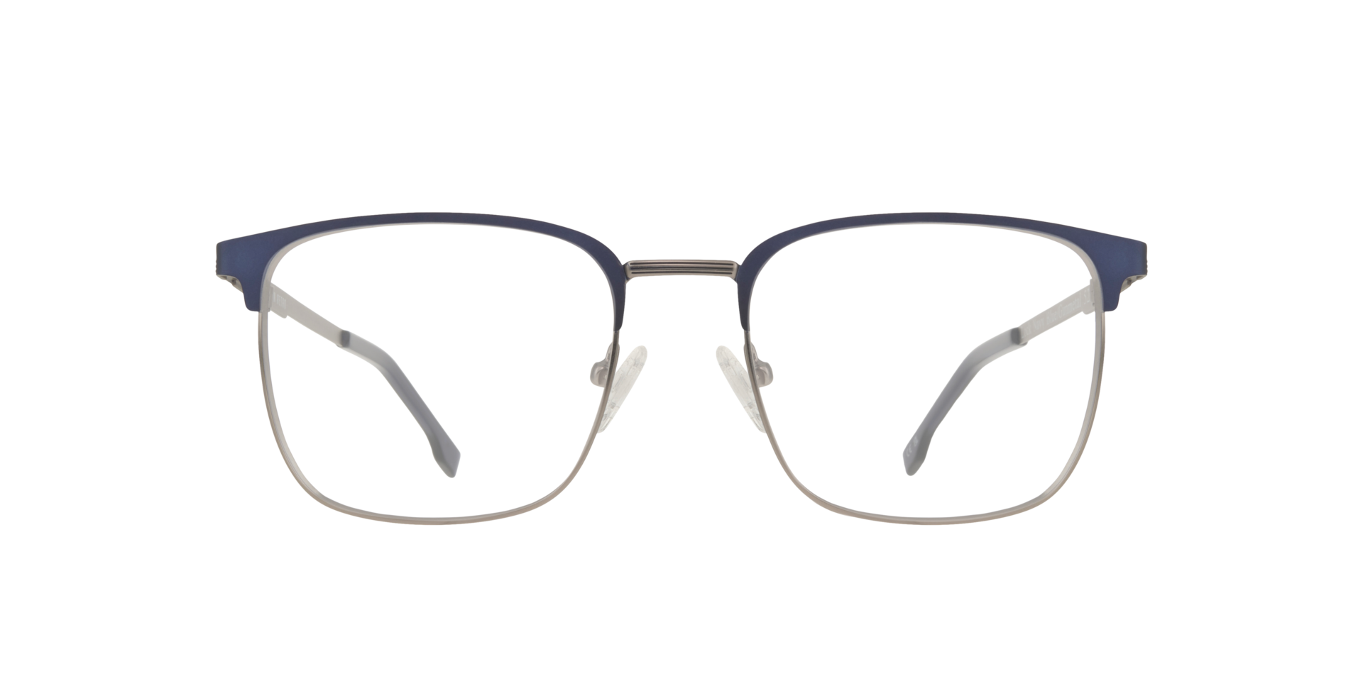 Lock Navy Blue & Gunmetal MetalEyeglass Frames for Glasses Direct, Front View
