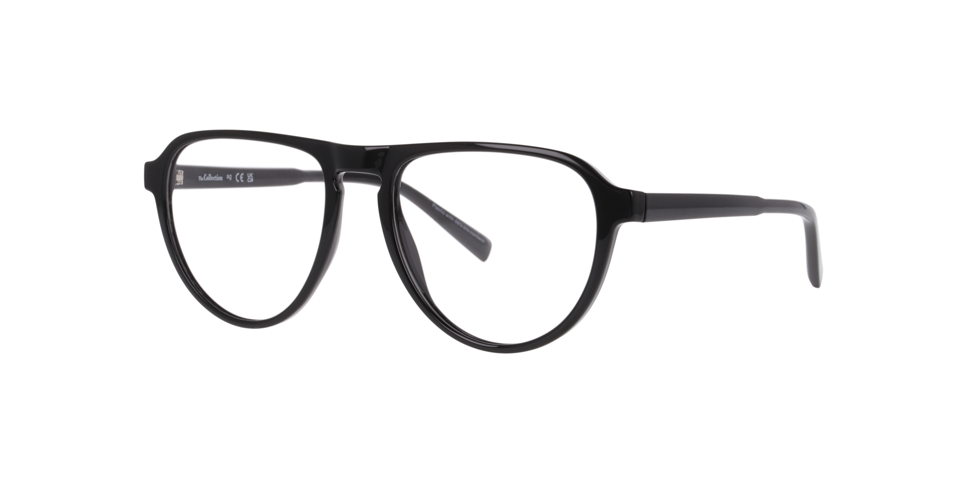Nigel Black PlasticEyeglass Frames for Glasses Direct, Angle View