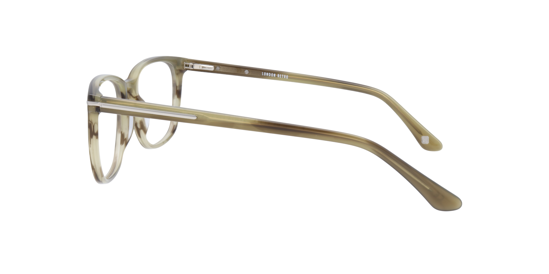 Eastcote Khaki Horn AcetateEyeglass Frames for Glasses Direct, Side View