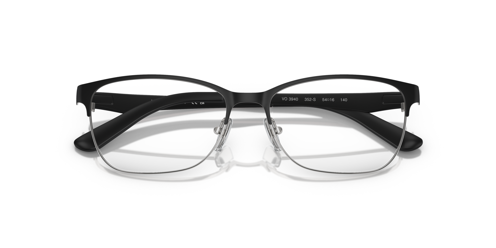VO3940 Matte Black MetalEyeglass Frames for Glasses Direct, Closed View