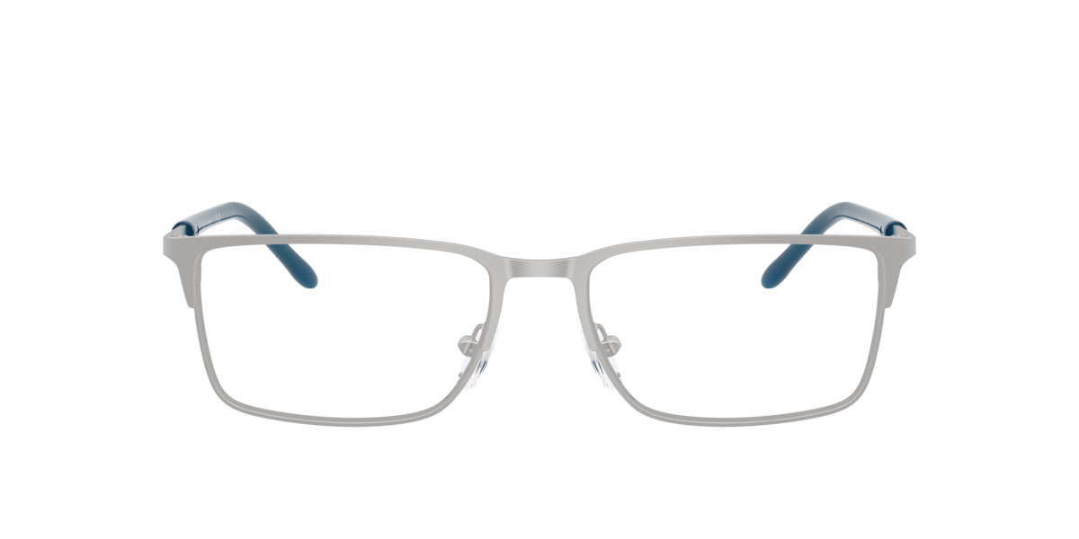 Armani Exchange Men's Matte Silver Rectangle Metal Eyeglasses Online - Full Rim - Ax1073