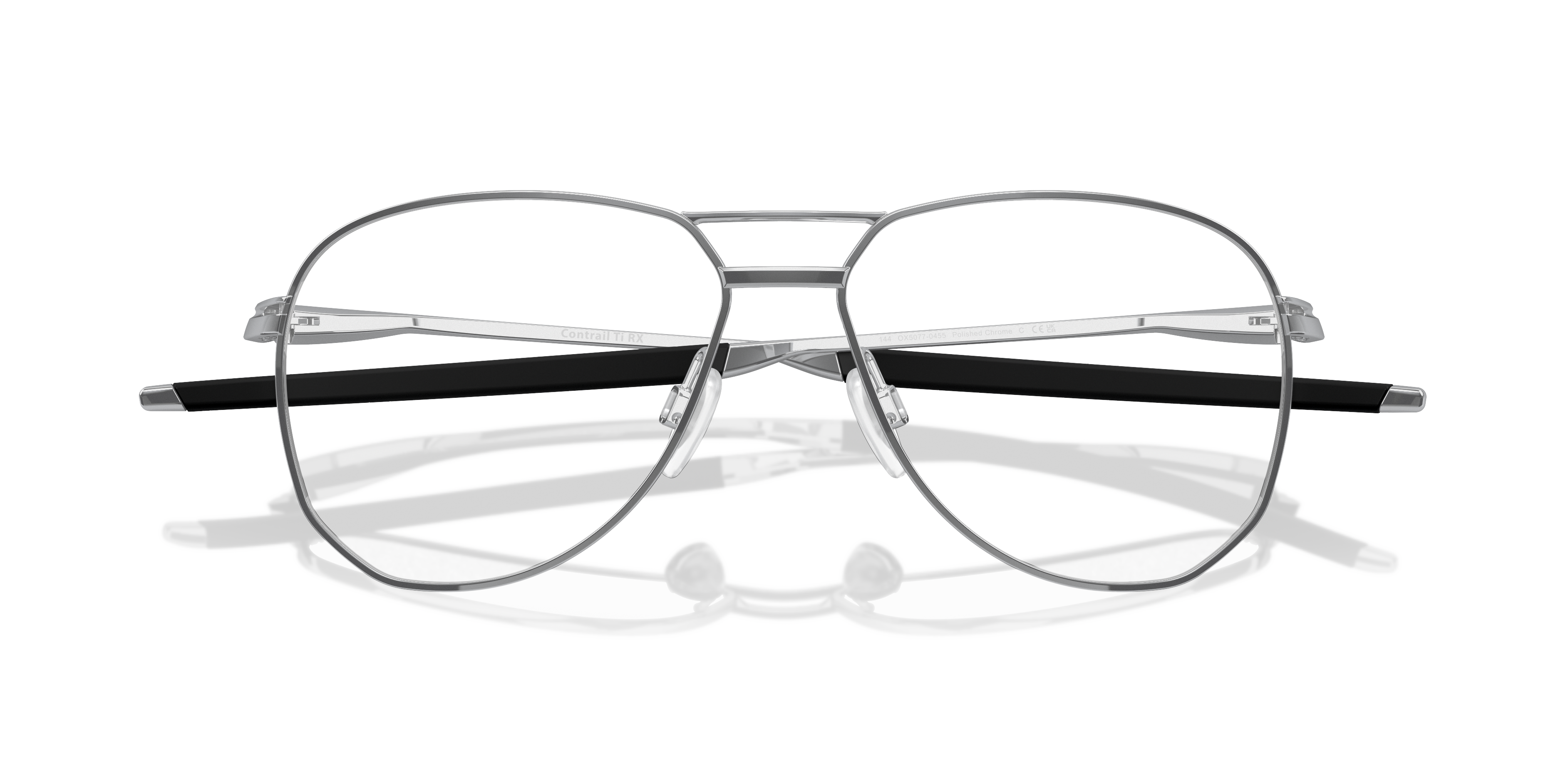 Contrail TI Polished Chrome TitaniumEyeglass Frames for Glasses Direct, Closed View