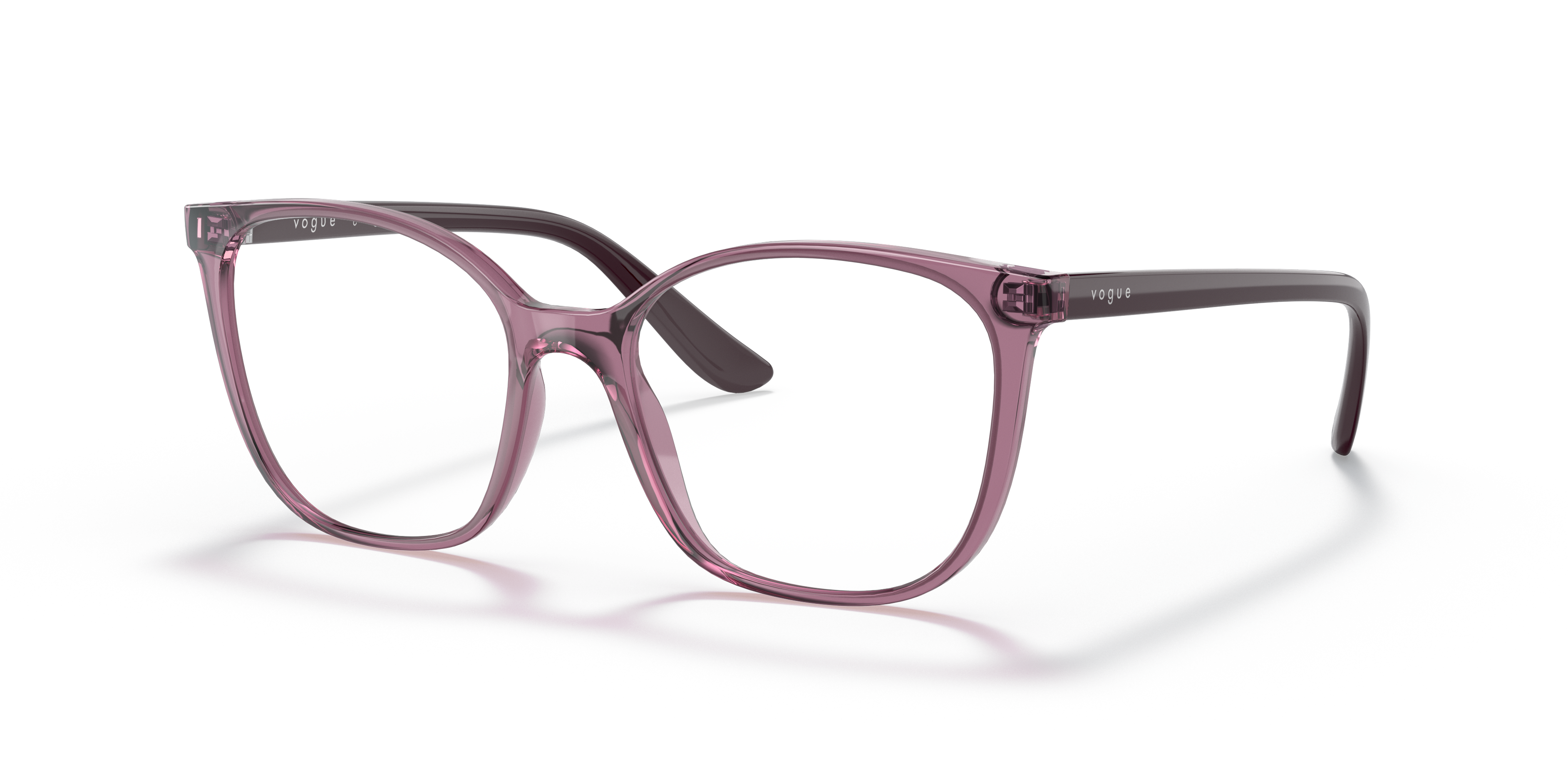 VO5356 Transparent Purple PlasticEyeglass Frames for Glasses Direct, Angle View