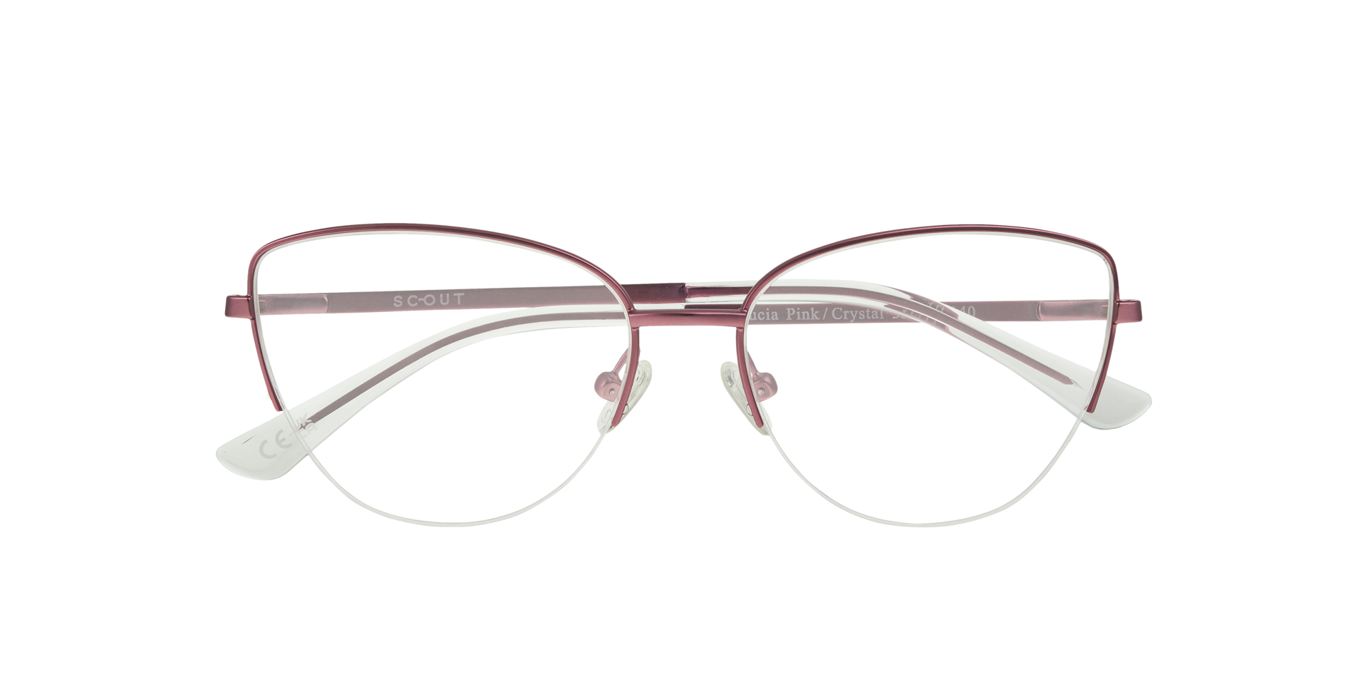 Lucia Pink & Crystal MetalEyeglass Frames for Glasses Direct, Closed View
