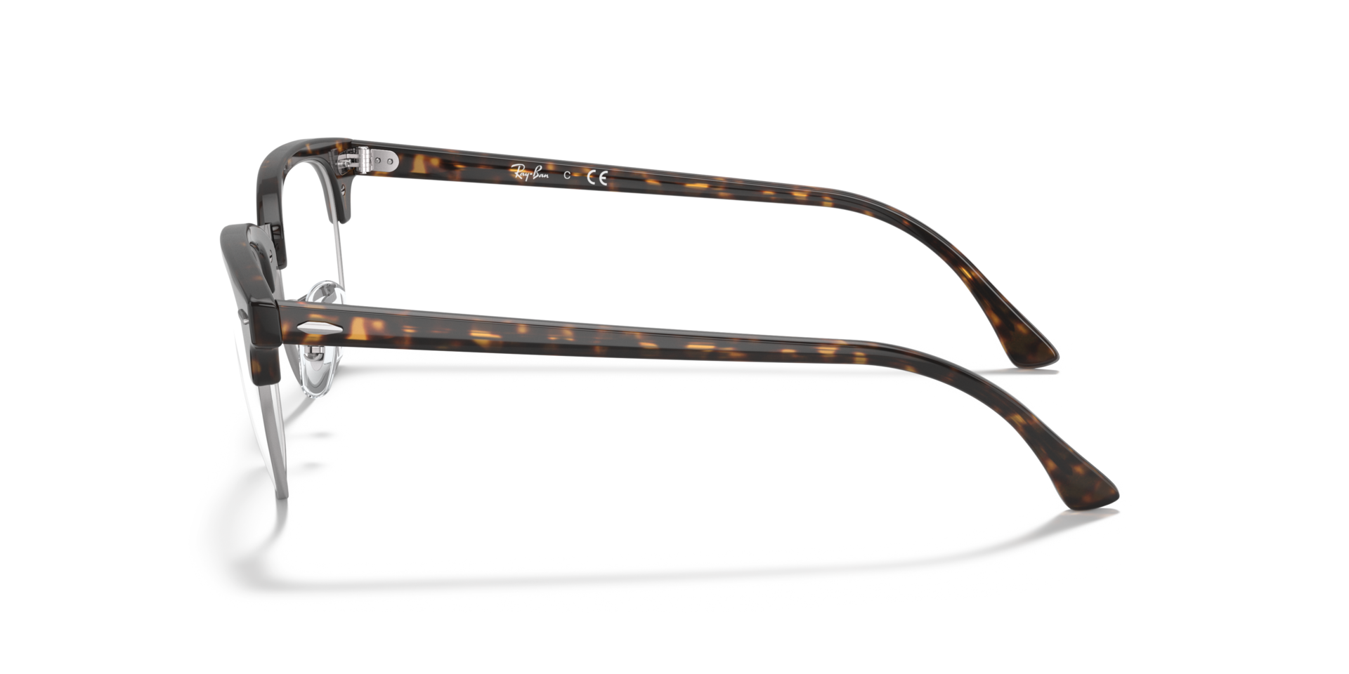 Clubmaster Optics Dark Havana AcetateEyeglass Frames for Glasses Direct, Side View