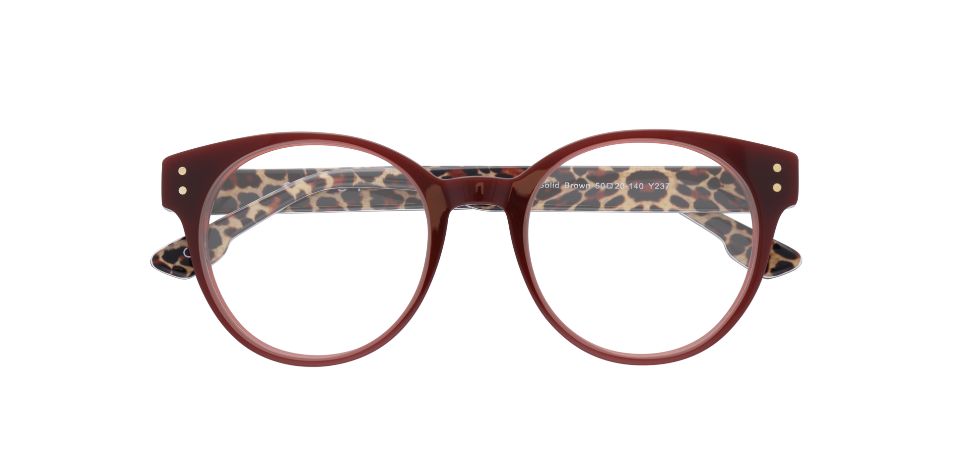 Emelia Solid Brown AcetateEyeglass Frames for Glasses Direct, Closed View
