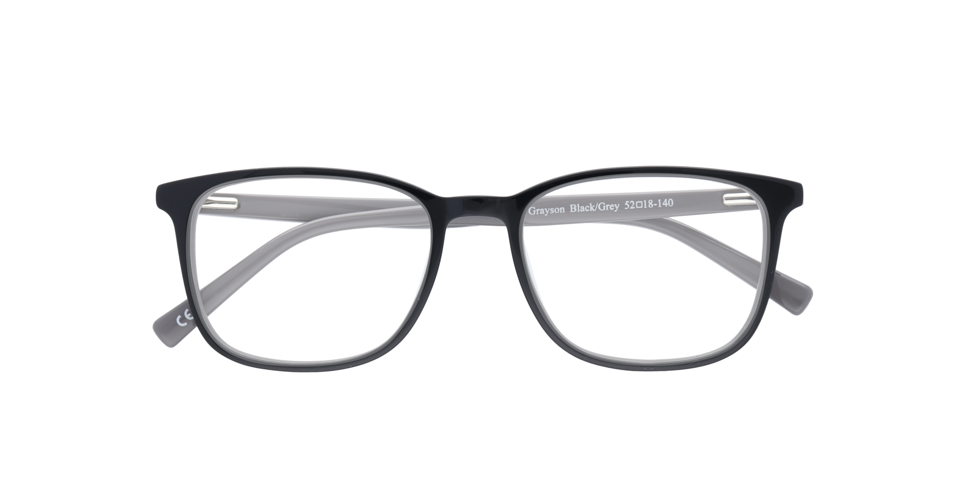 Grayson Black & Grey AcetateEyeglass Frames for Glasses Direct, Closed View