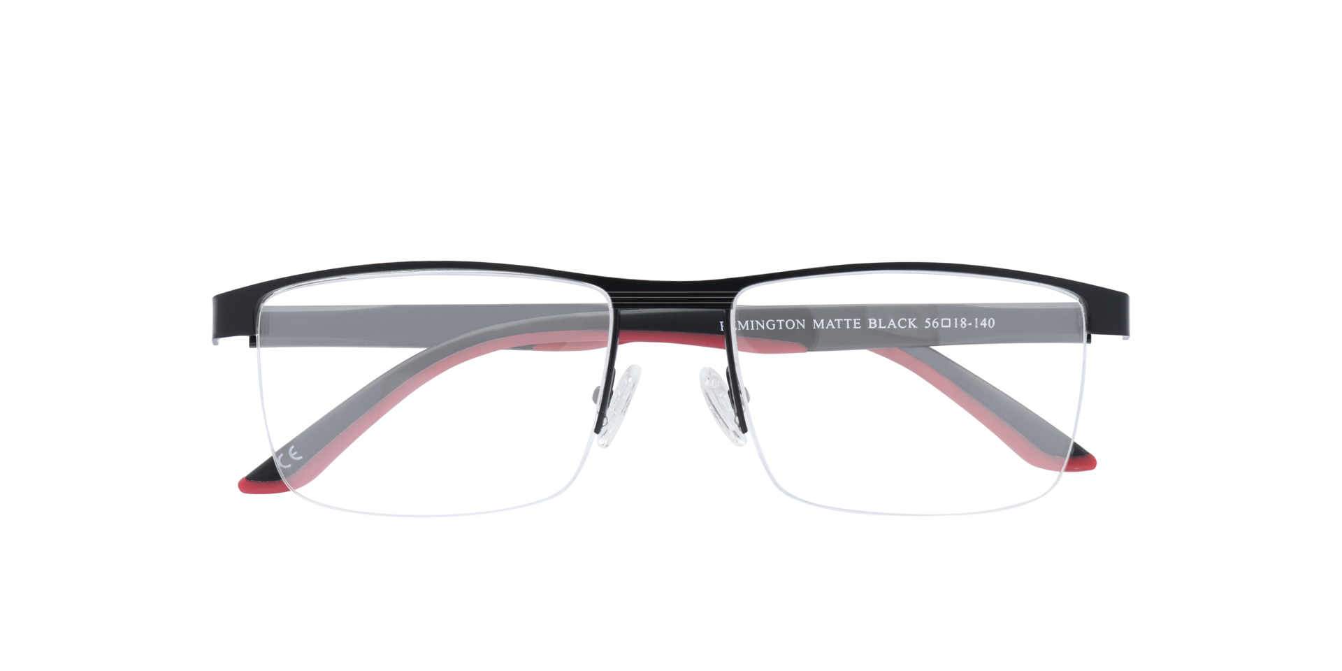 Remington Matte Black MetalEyeglass Frames for Glasses Direct, Closed View