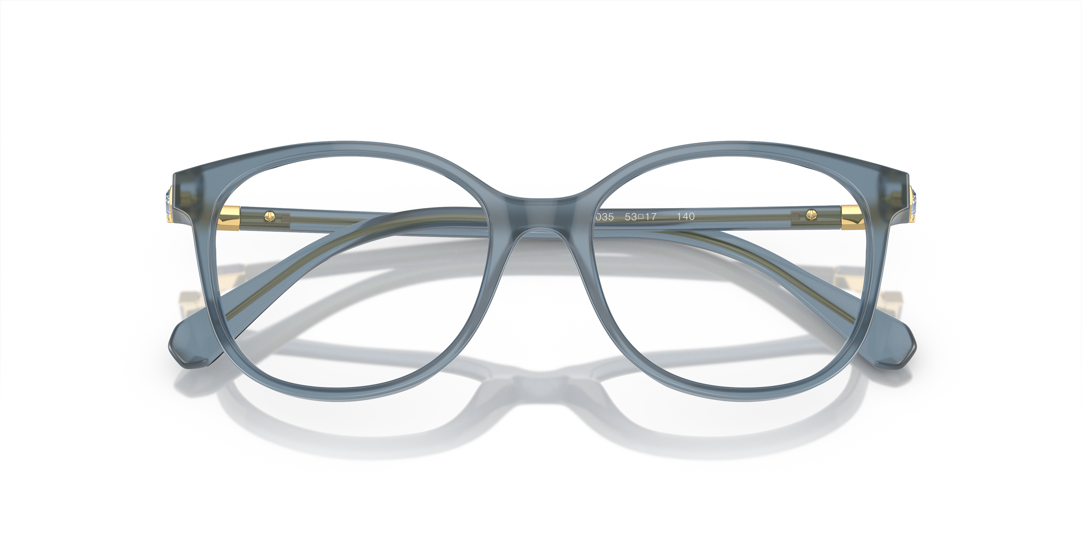 SK2002 Opaline Blue AcetateEyeglass Frames for Glasses Direct, Closed View