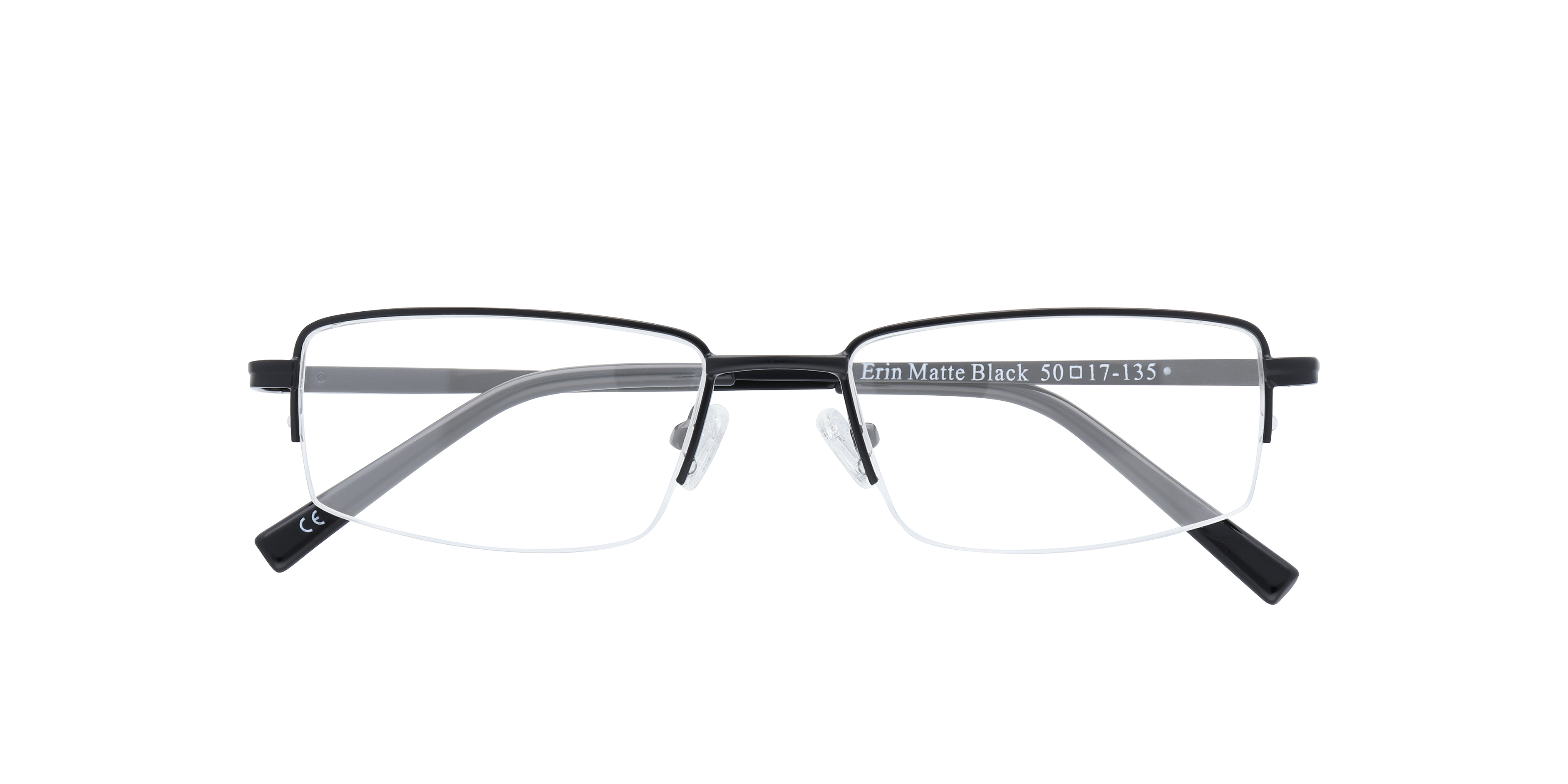 Erin Matte Black MetalSunglass Frames for Glasses Direct, Closed View