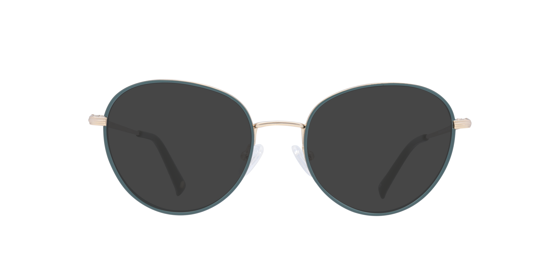 Debden Shiny Gold & Khaki MetalEyeglass Frames for Glasses Direct, with Tinted Lenses