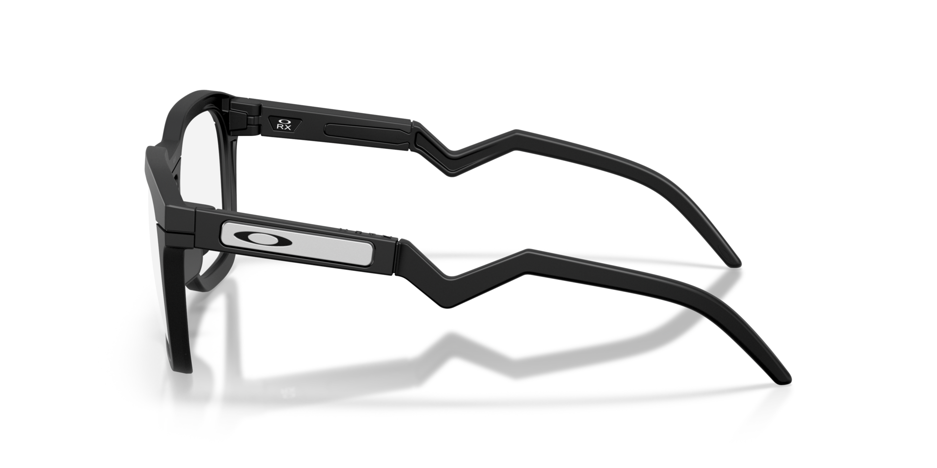 HSTN SQ Satin Black PlasticEyeglass Frames for Glasses Direct, Side View