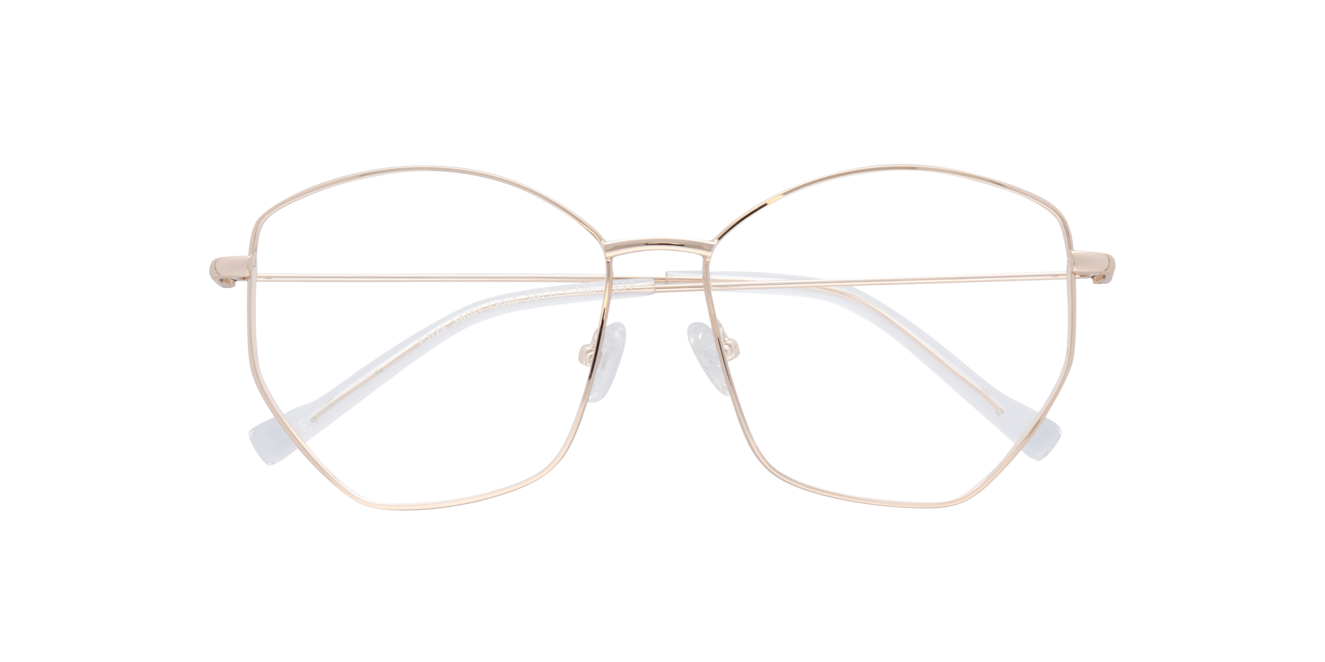 Eliza Shiny Gold MetalEyeglass Frames for Glasses Direct, Closed View