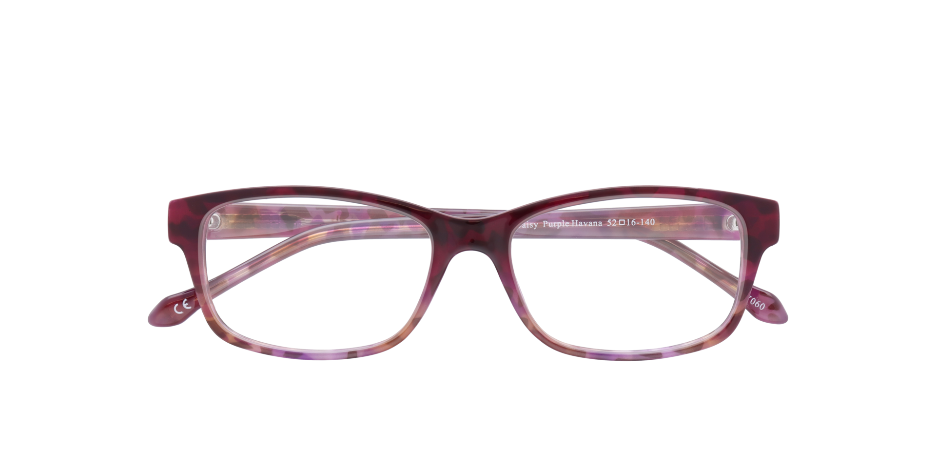 Daisy Purple Havana PlasticEyeglass Frames for Glasses Direct, Closed View