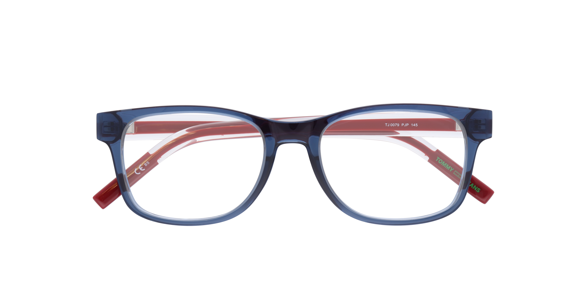 TJ 0079 Blue Red PlasticEyeglass Frames for Glasses Direct, Closed View
