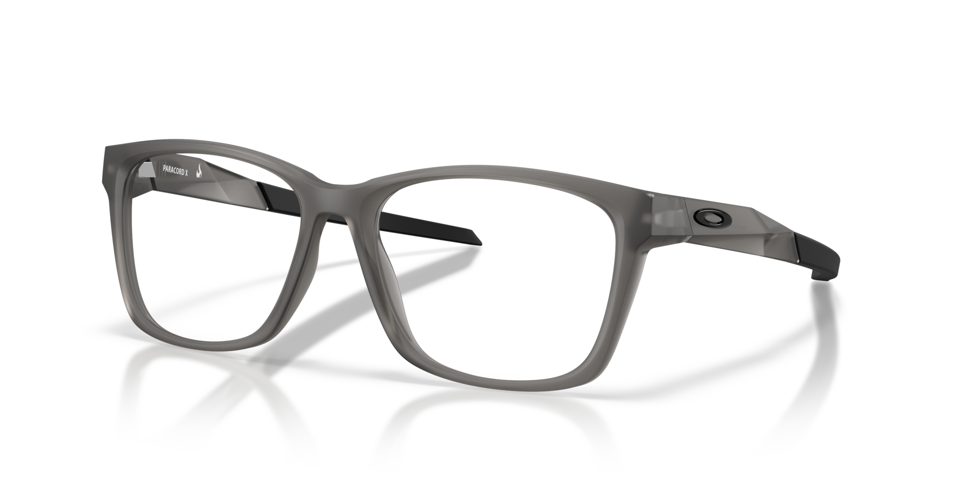 Paracord X Satin Grey Smoke PlasticEyeglass Frames for Glasses Direct, Angle View