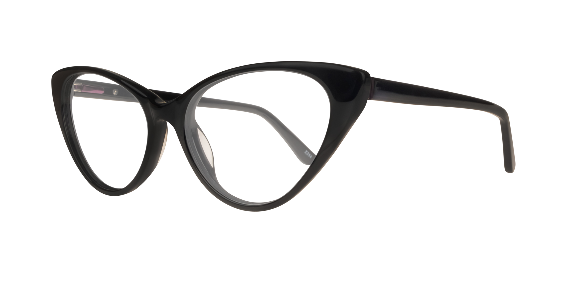 Harriet Black AcetateEyeglass Frames for Glasses Direct, Angle View