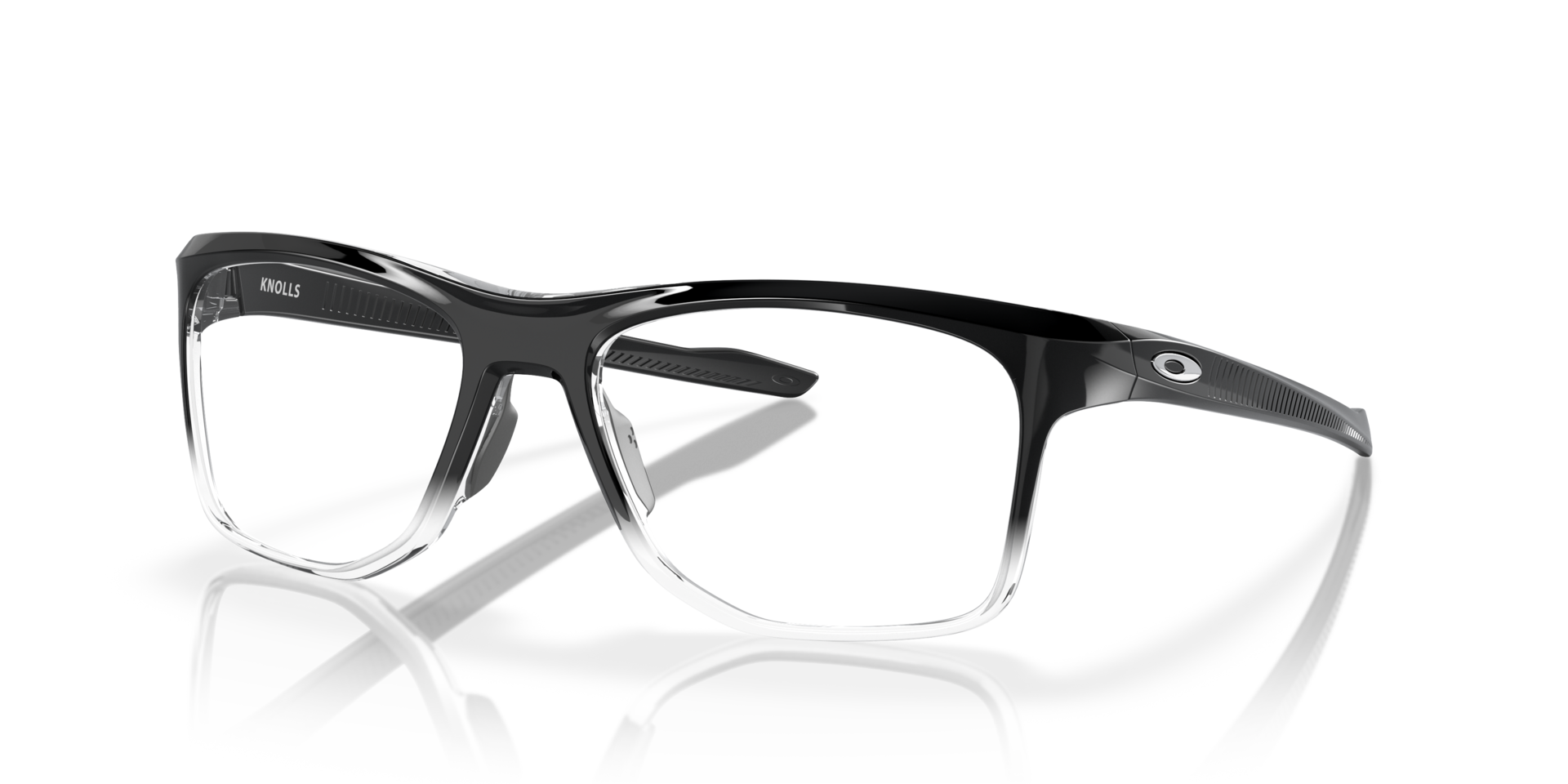 Knolls Polished Black Fade PlasticEyeglass Frames for Glasses Direct, Angle View