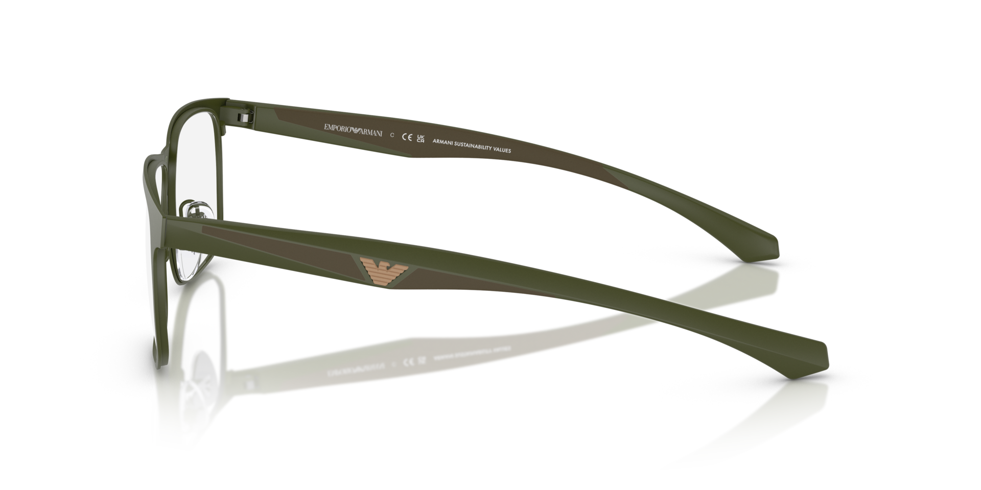 EA1163 Matte Green MetalEyeglass Frames for Glasses Direct, Side View