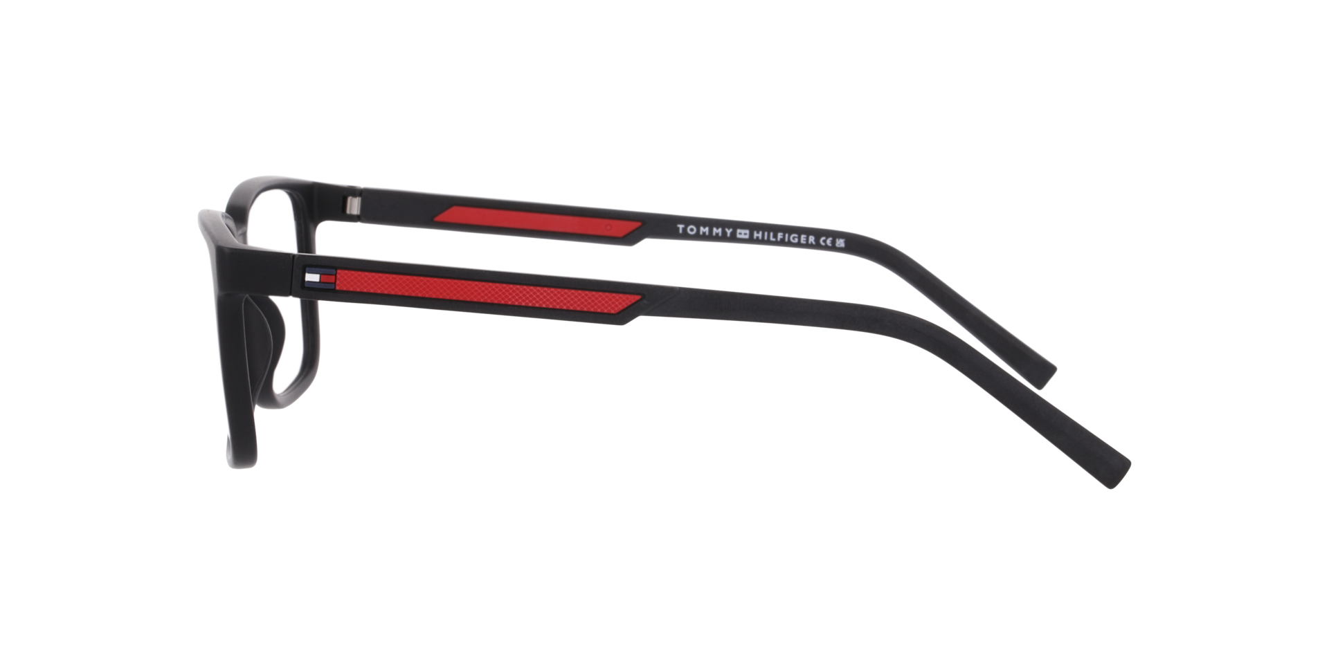 TH 2206 Black Red PlasticEyeglass Frames for Glasses Direct, Side View