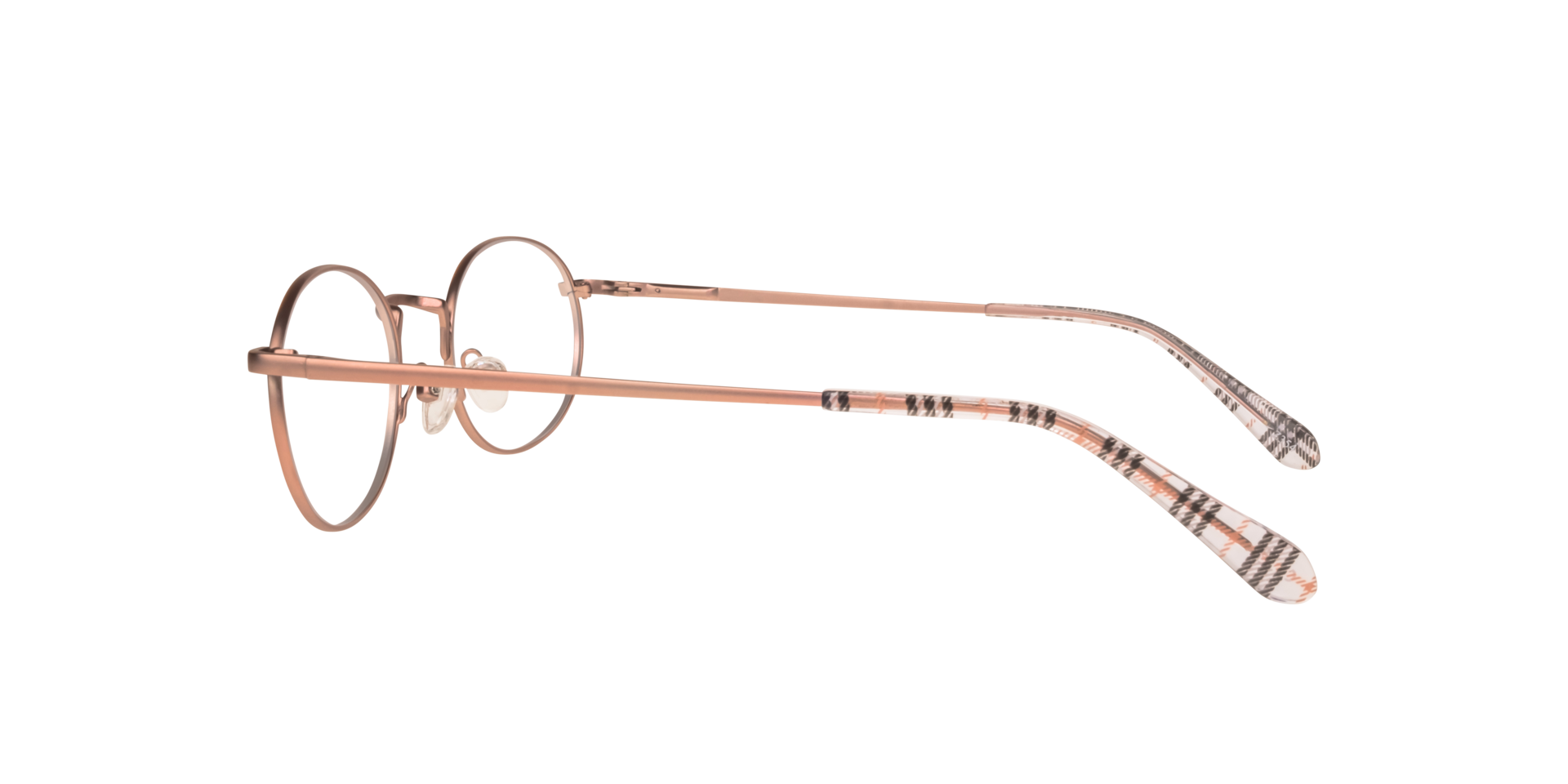 Hawkins Matte Rose Gold MetalEyeglass Frames for Glasses Direct, Side View