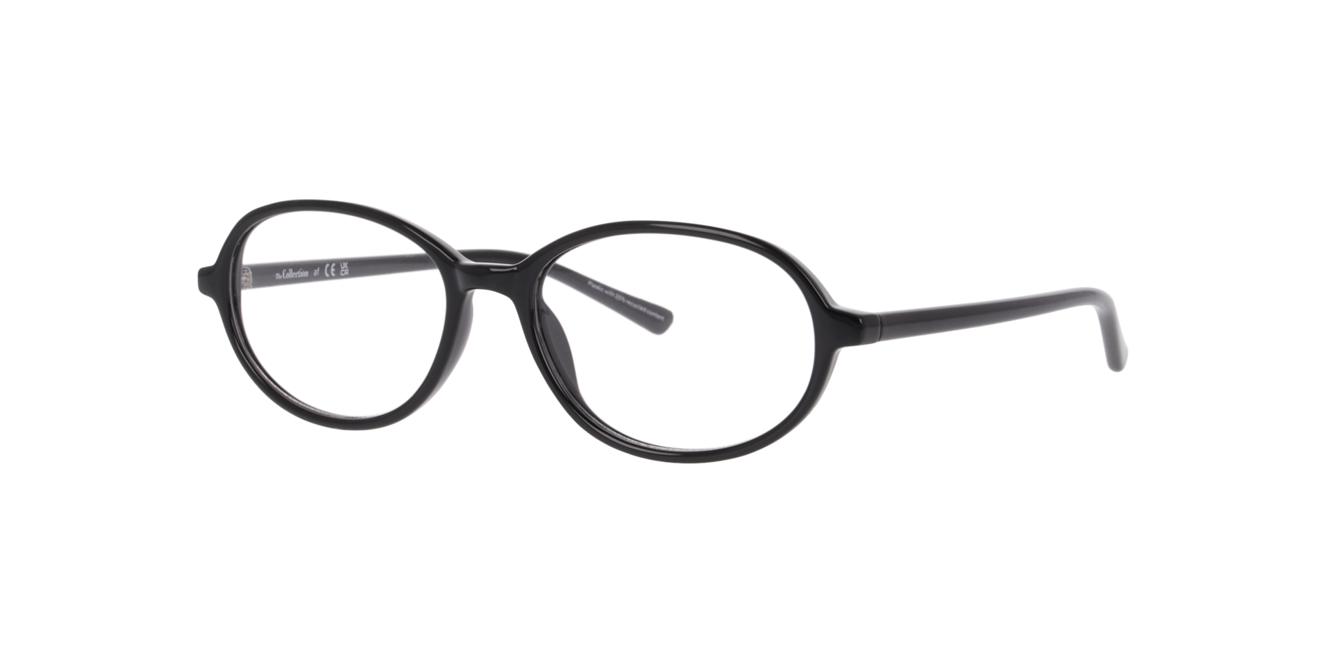 Nancy Black PlasticEyeglass Frames for Glasses Direct, Angle View