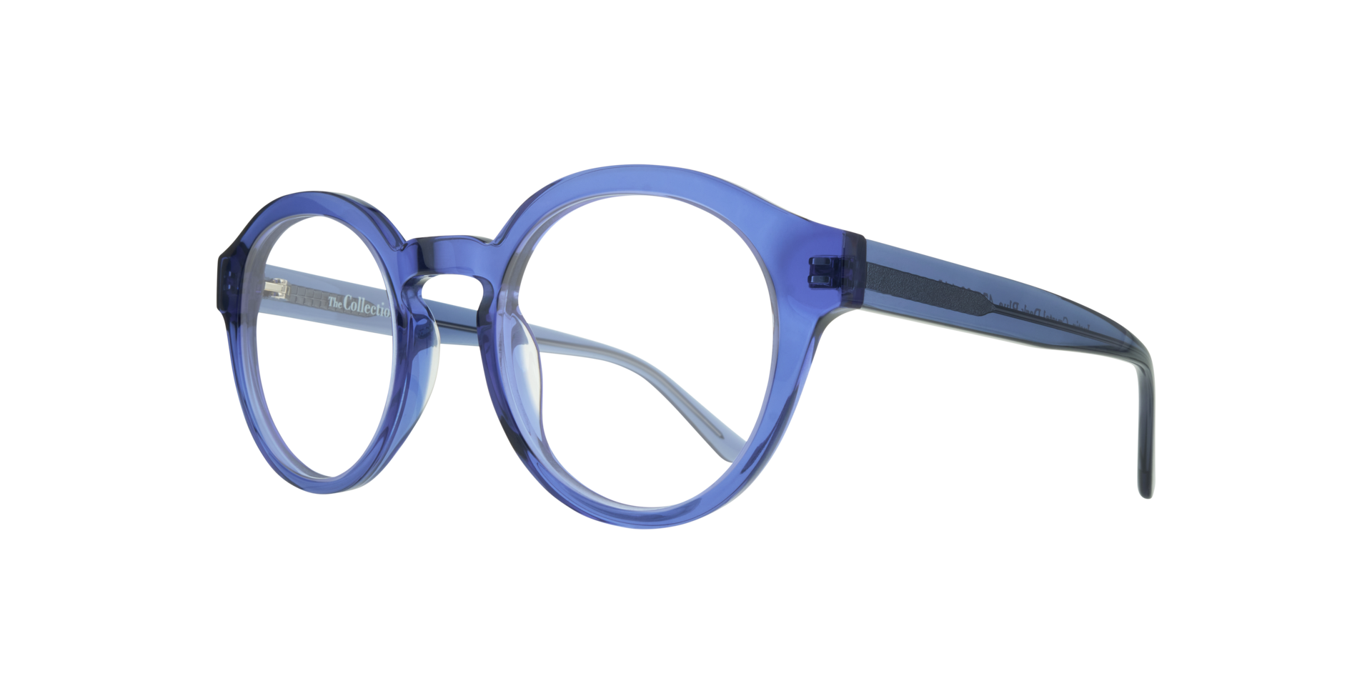 Justin Crystal Dark Blue AcetateSunglass Frames for Glasses Direct, Angle View