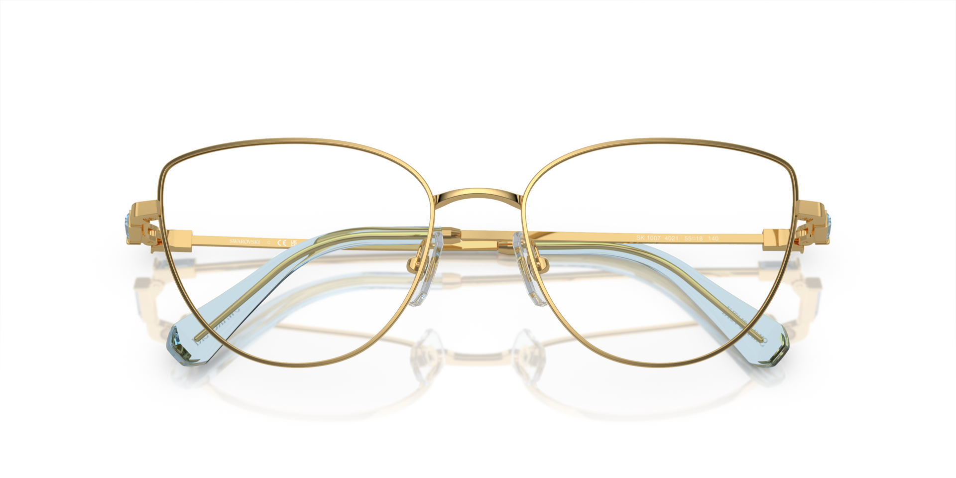 SK1007 Gold MetalEyeglass Frames for Glasses Direct, Closed View