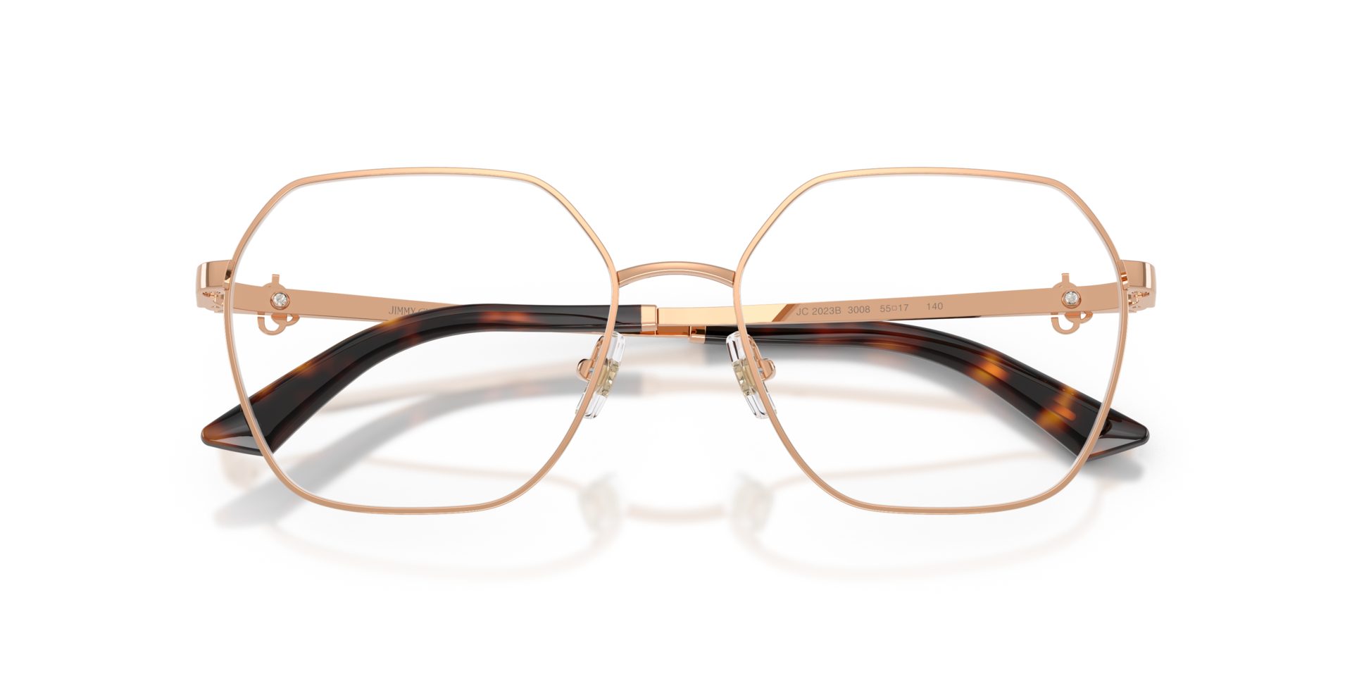 JC2023B Rose Gold MetalEyeglass Frames for Glasses Direct, Closed View