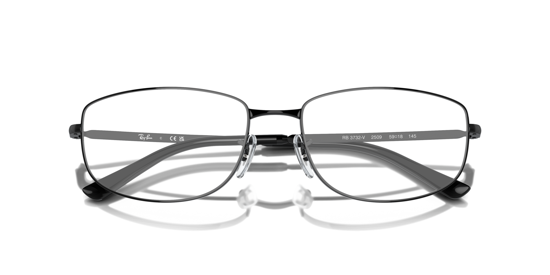 RB3732V Black MetalEyeglass Frames for Glasses Direct, Closed View