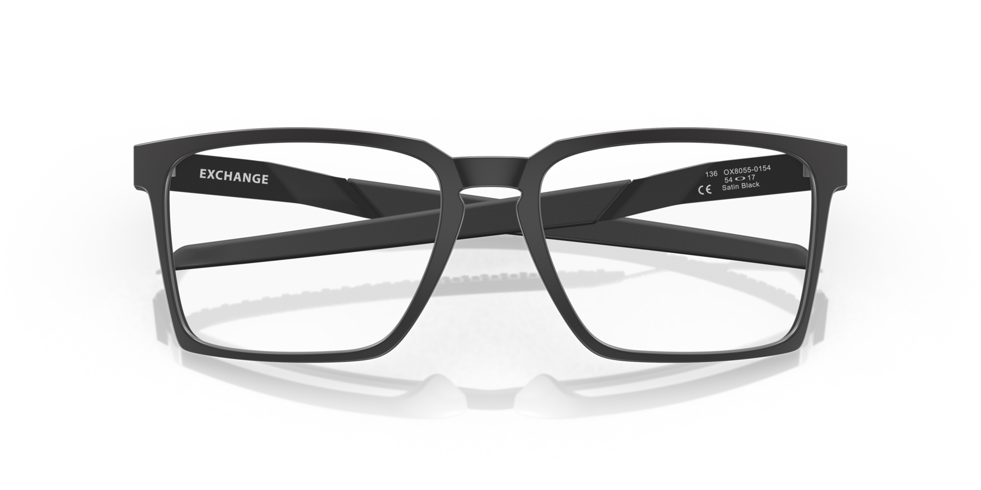 Exchange Satin Black PlasticEyeglass Frames for Glasses Direct, Closed View