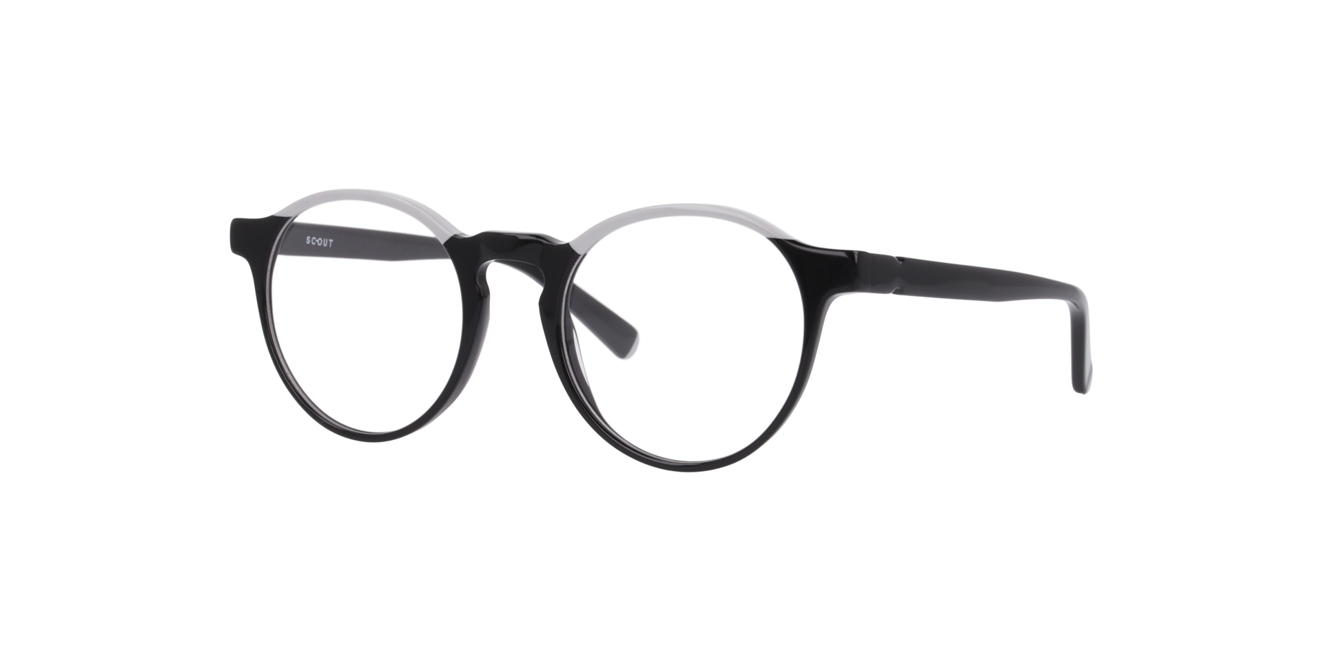 Marcel Grey On Black AcetateEyeglass Frames for Glasses Direct, Angle View