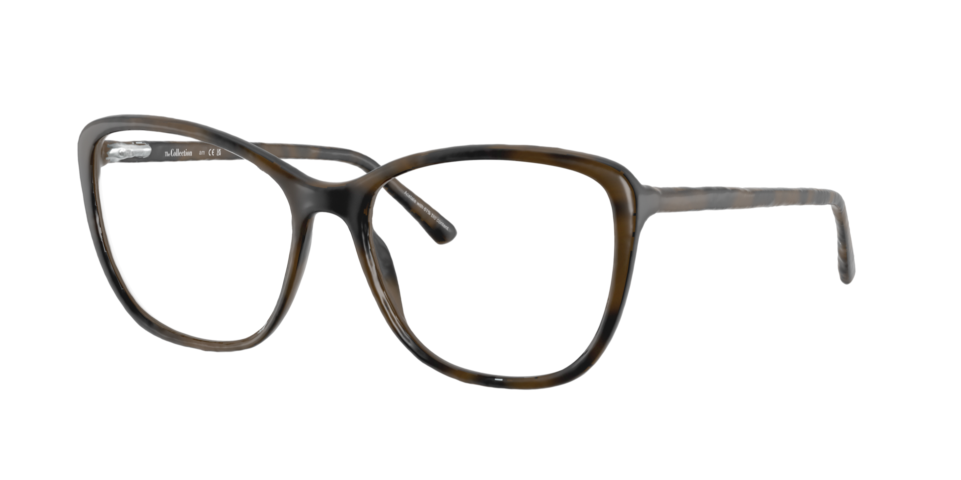 Marigold Dark Havana AcetateEyeglass Frames for Glasses Direct, Angle View